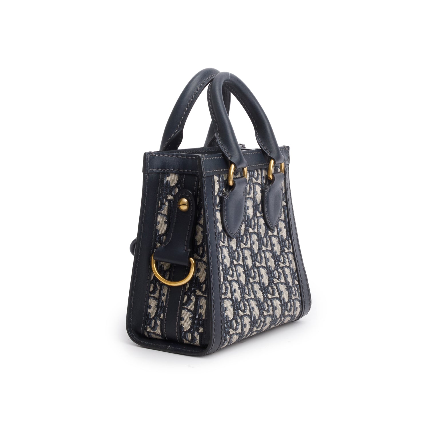 Christian Dior Blue Oblique Mini Pocket Tote Bag w/ Strap