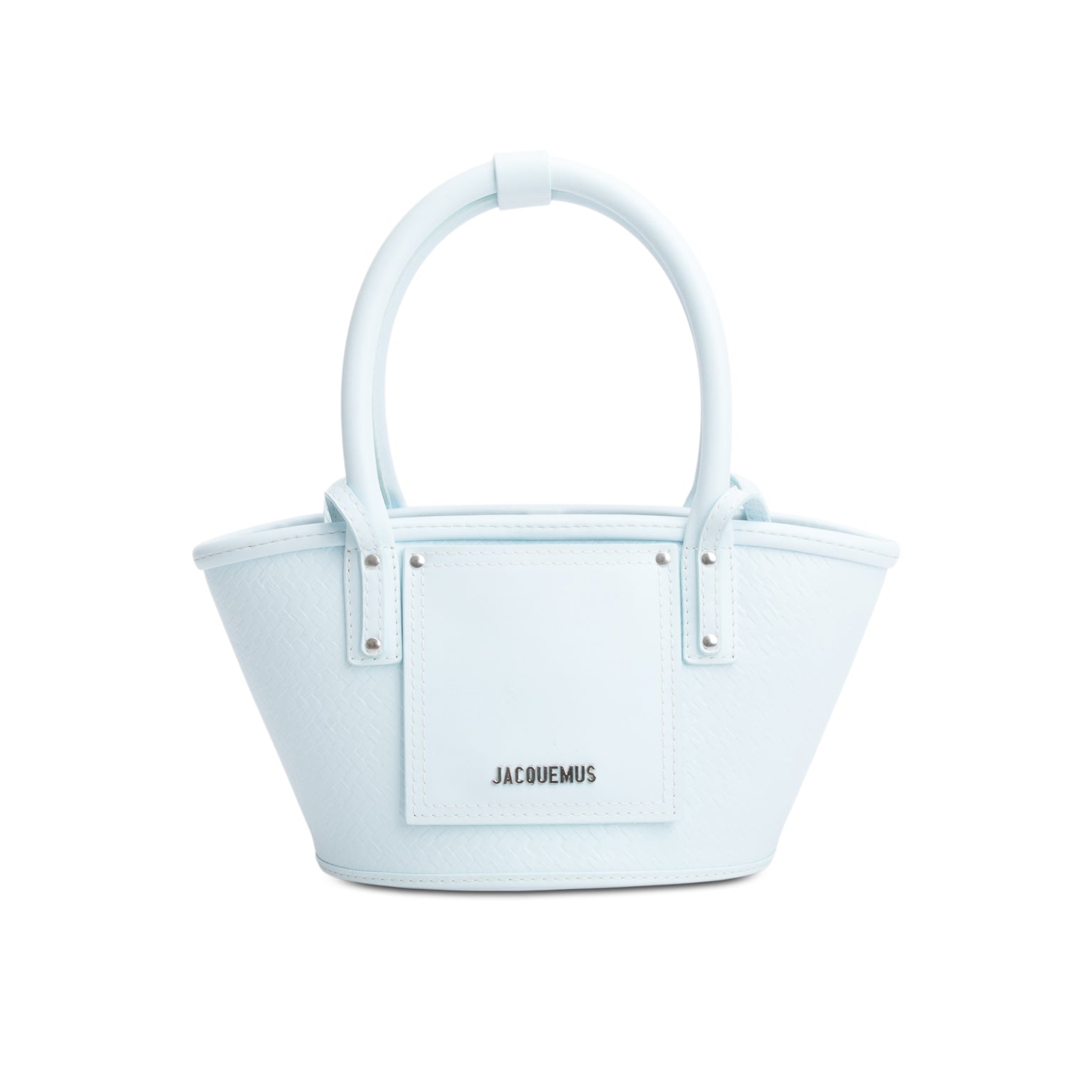 Jacquemus Blue Embossed Leather Soli Le Petit Panier Basket Bag
