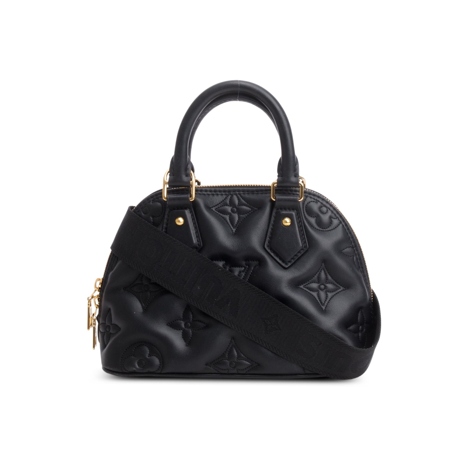 Louis Vuitton Black Calfskin Bubblegram Alma BB w/ Strap
