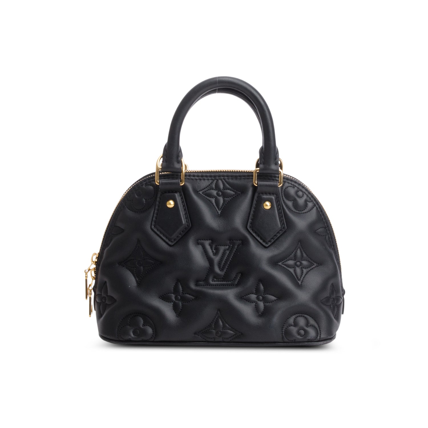 Louis Vuitton Black Calfskin Bubblegram Alma BB w/ Strap