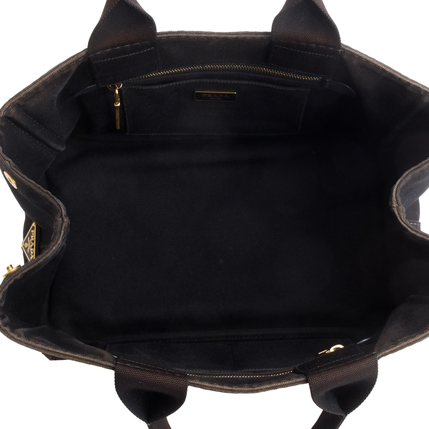 Prada Black Denim Canapa Logo Tote
