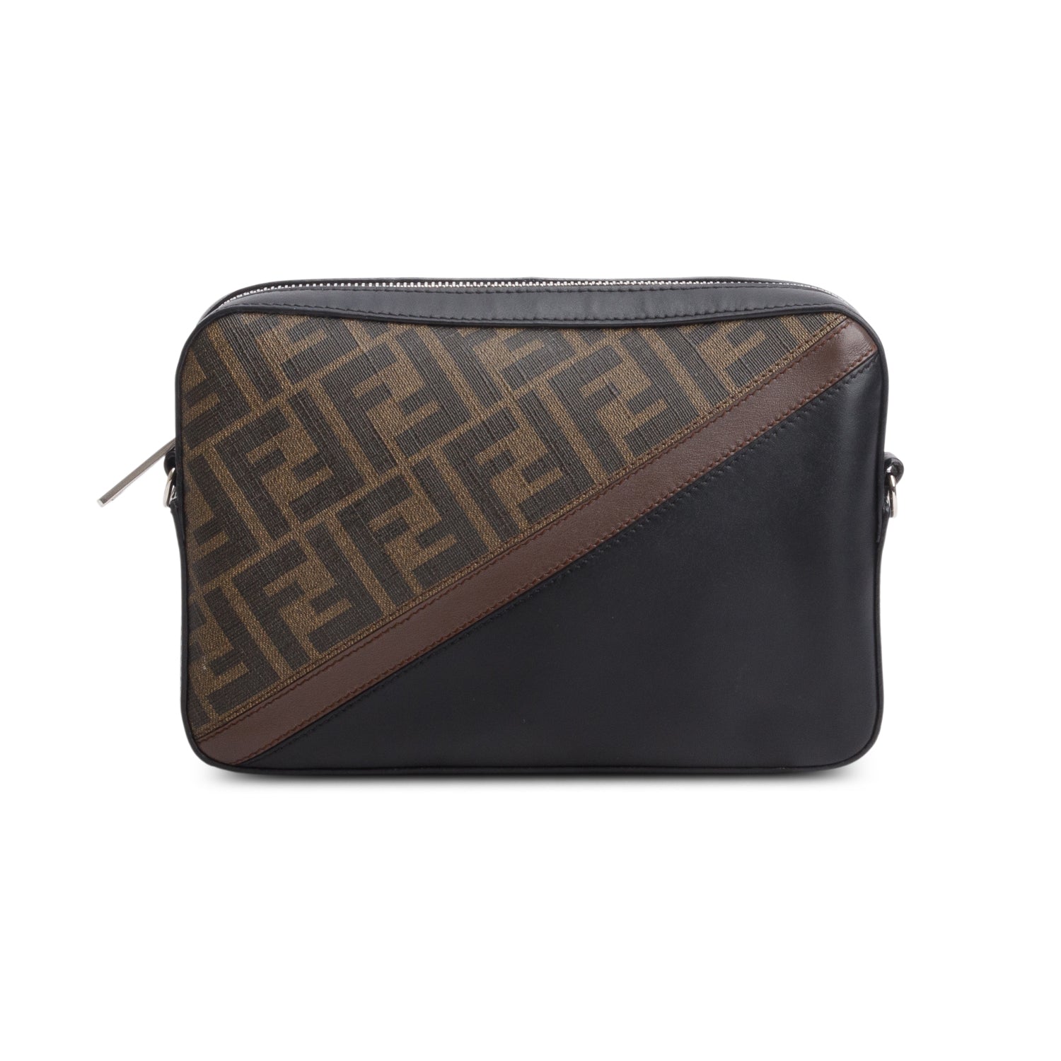 Fendi 2020 Glazed Fabric Vitello Liberty FF 1974 Diagonal Medium Camera Case w/ Box