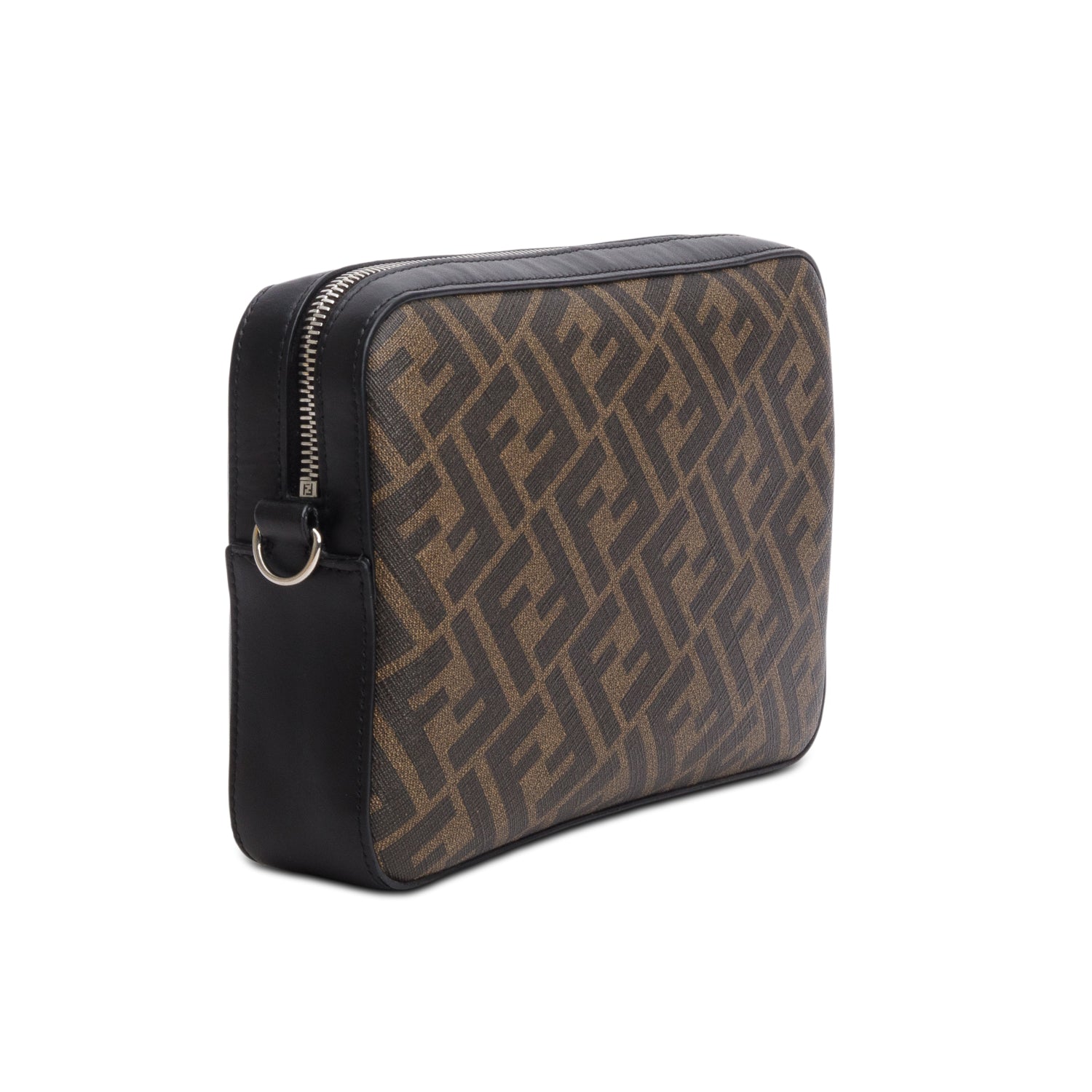 Fendi 2020 Glazed Fabric Vitello Liberty FF 1974 Diagonal Medium Camera Case w/ Box