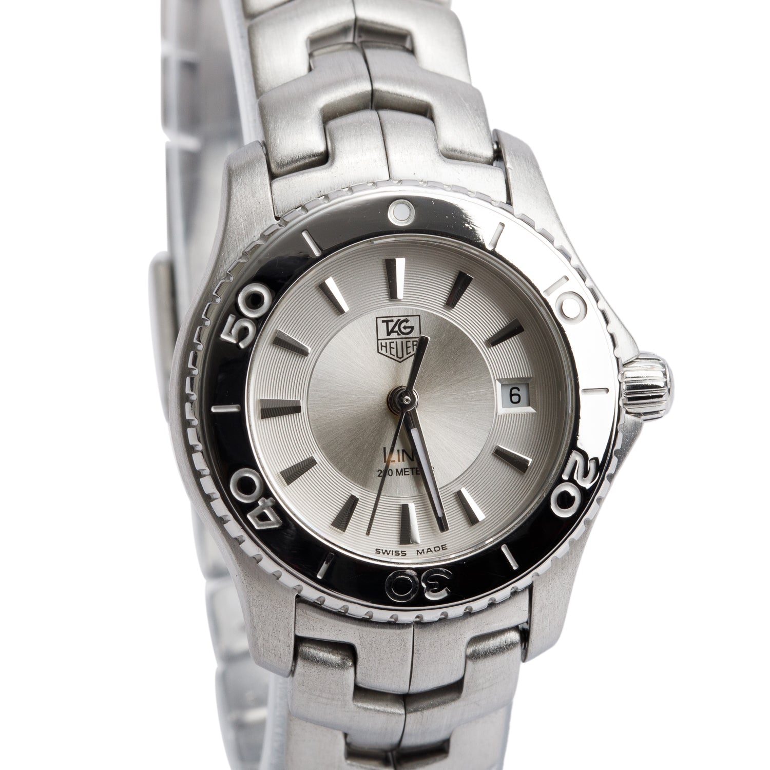 Tag Heuer Stainless Steel Link 27 MM Quartz Watch Silver Dial WJ1310 w/ Box & Papers