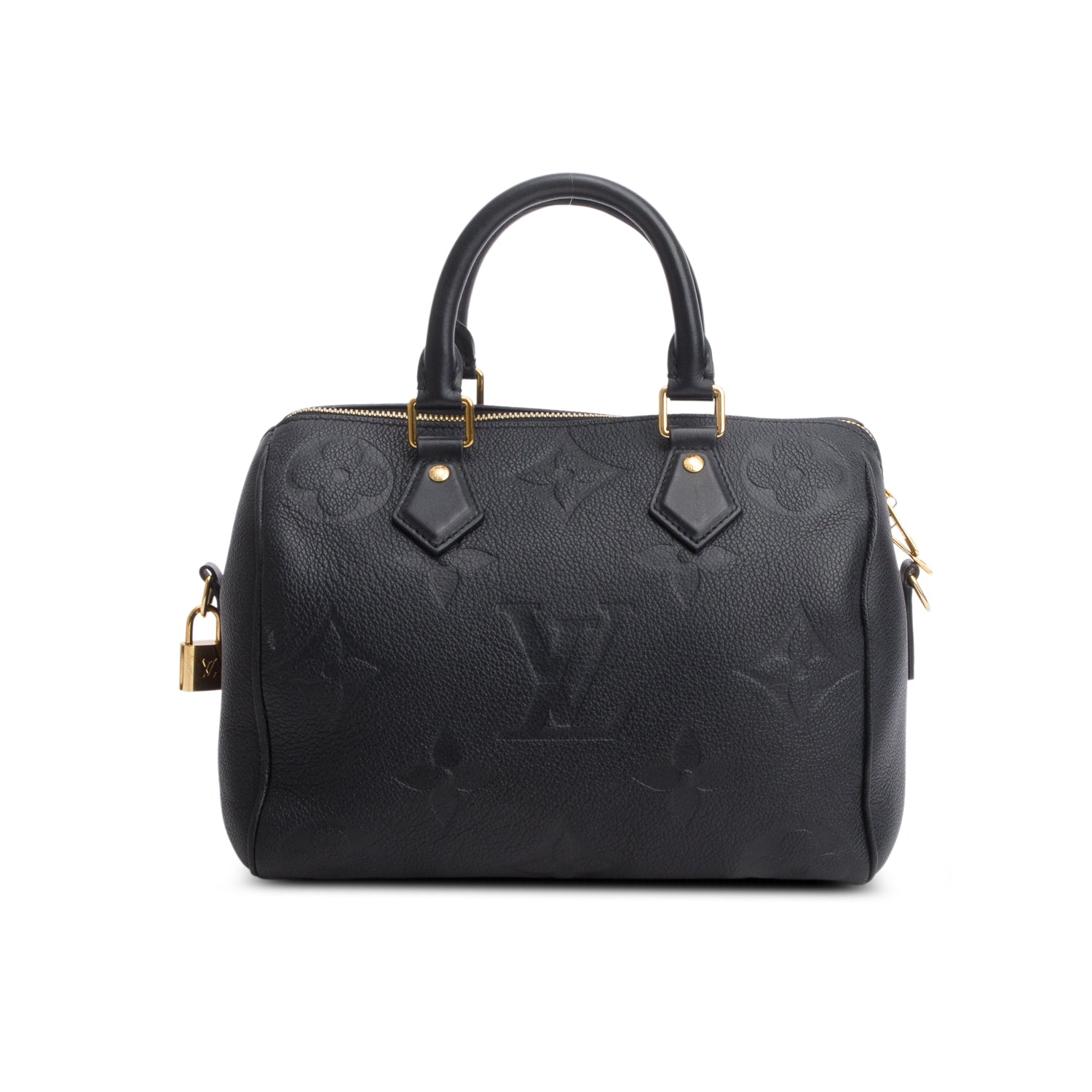 Louis Vuitton Black Empreinte Monogram Giant Speedy Bandouliere 25