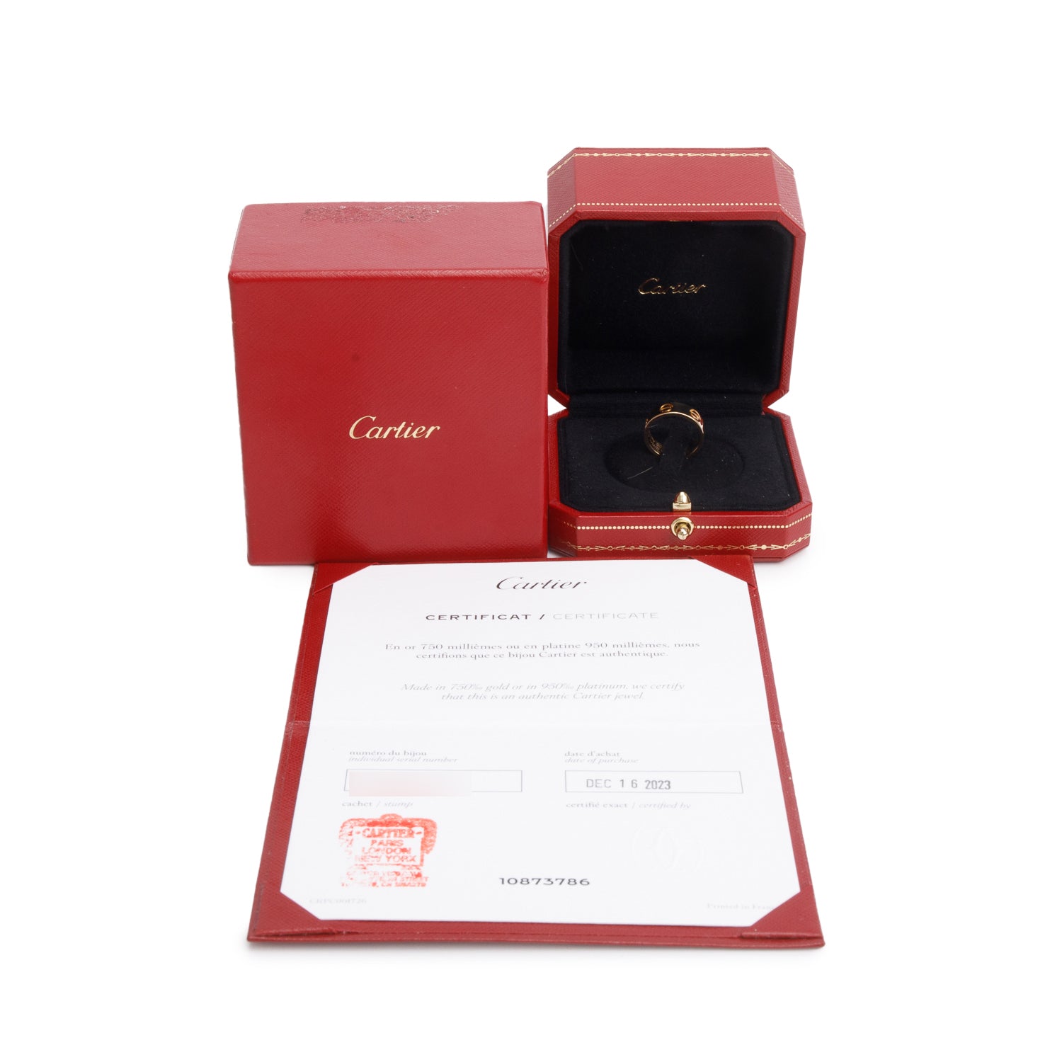 Cartier 2023 18k Yellow Gold 5.5 MM Love Ring, Classic Model, Size 47 4.25 w/ Box & Certificate