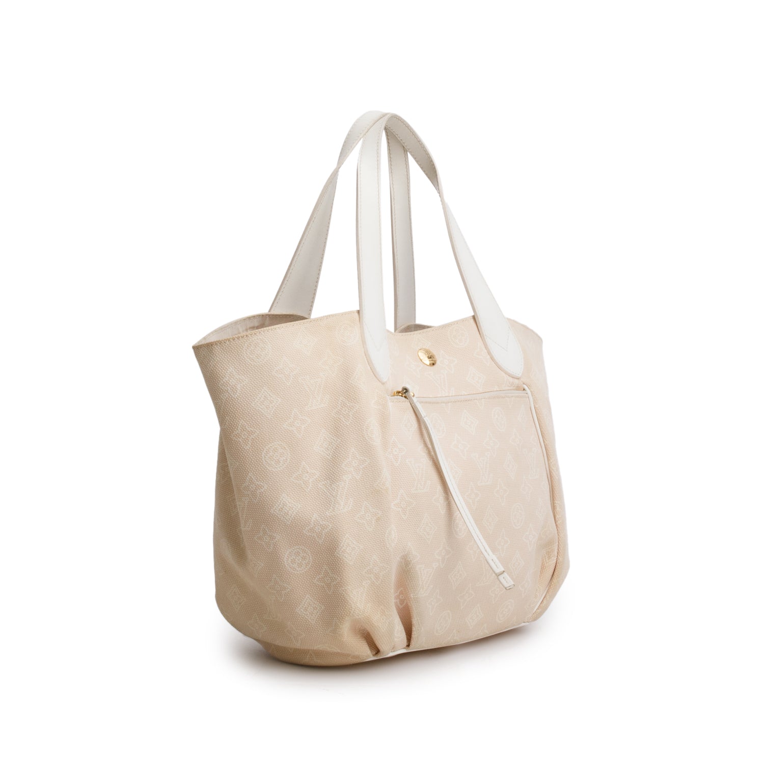 Louis Vuitton Beige Cabas Ipanema PM w/ Pouch