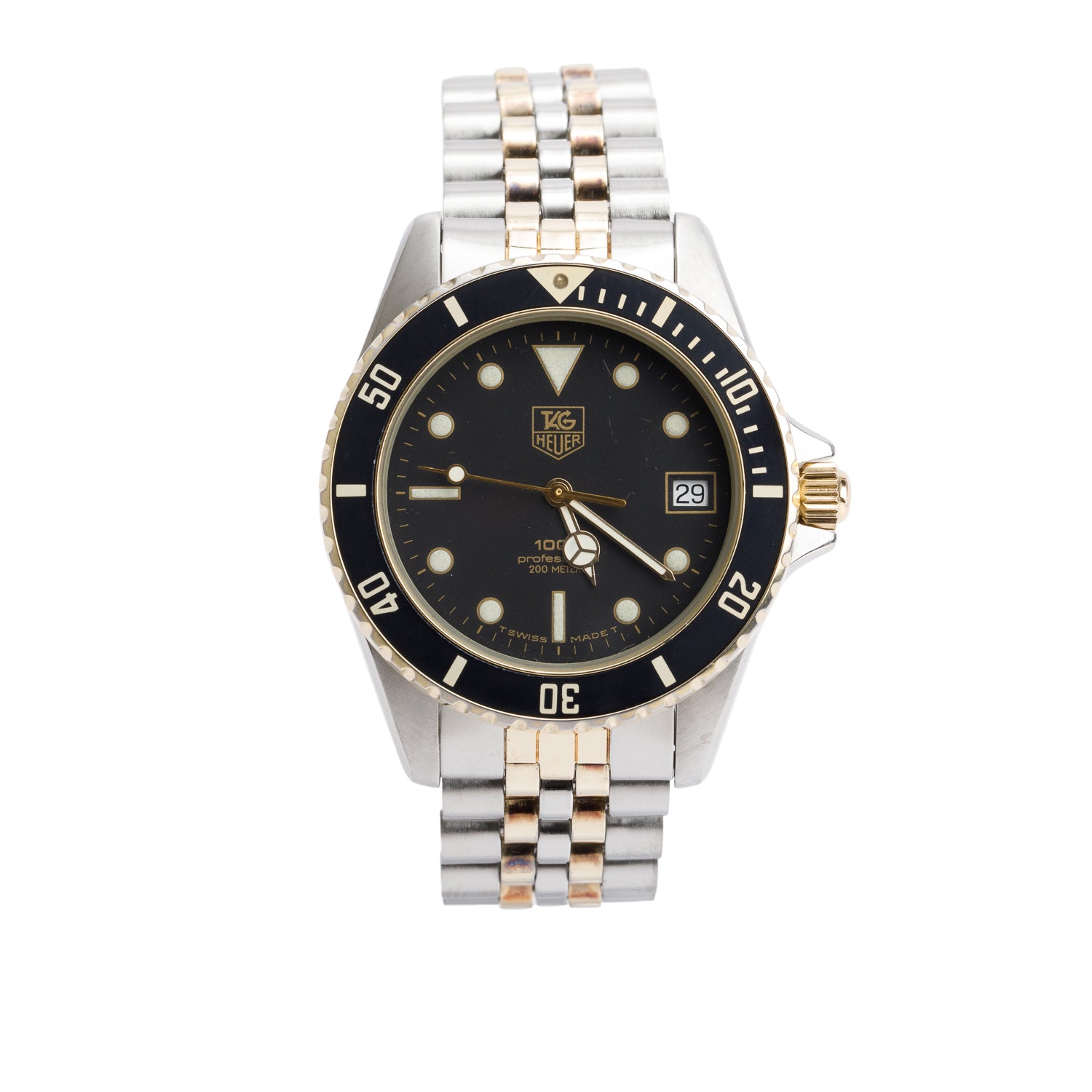 Tag Heuer Gold-Plated & Stainless Steel Professional 1000 Night