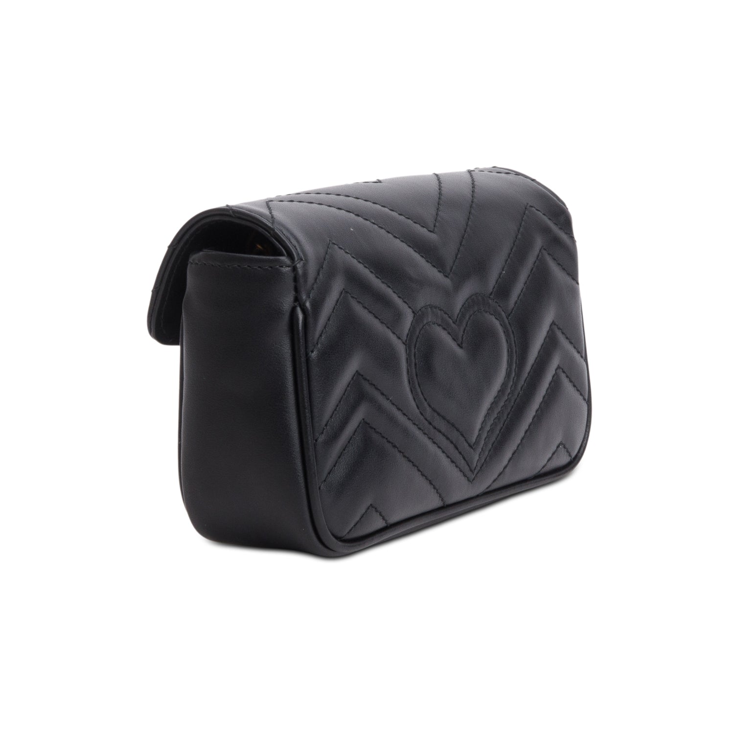 Gucci Black GG Marmont Matelasse Leather Super Mini Bag w/ Box