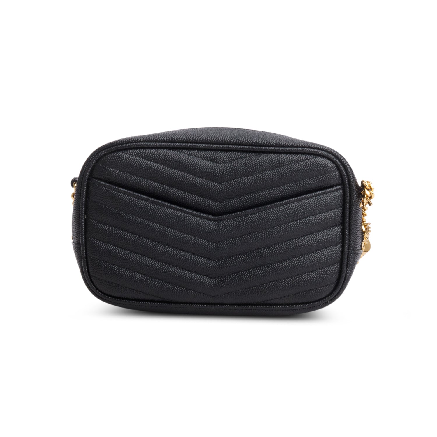 Saint Laurent 2021 Black Grain de Poudre Matelasse Monogram Mini Lou Camera