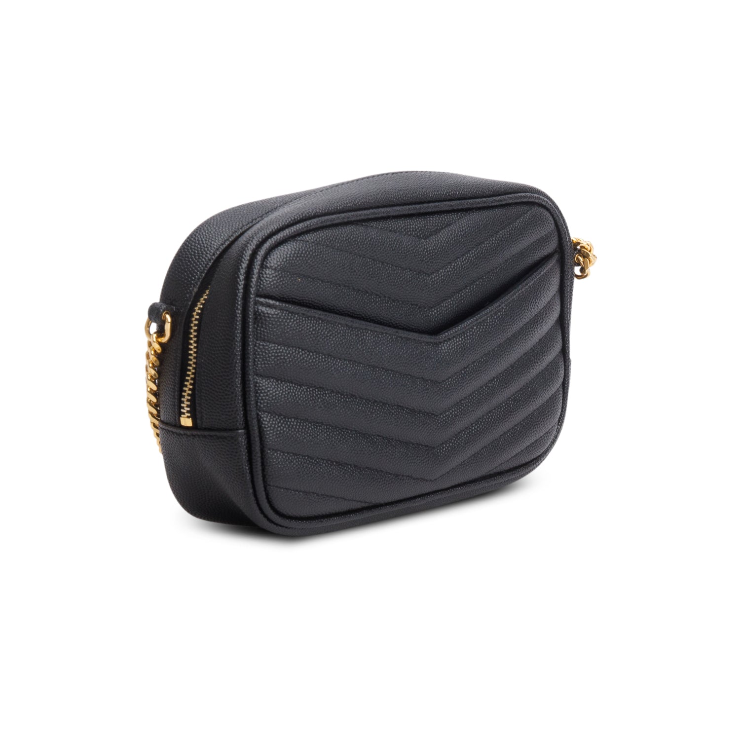 Saint Laurent 2021 Black Grain de Poudre Matelasse Monogram Mini Lou Camera