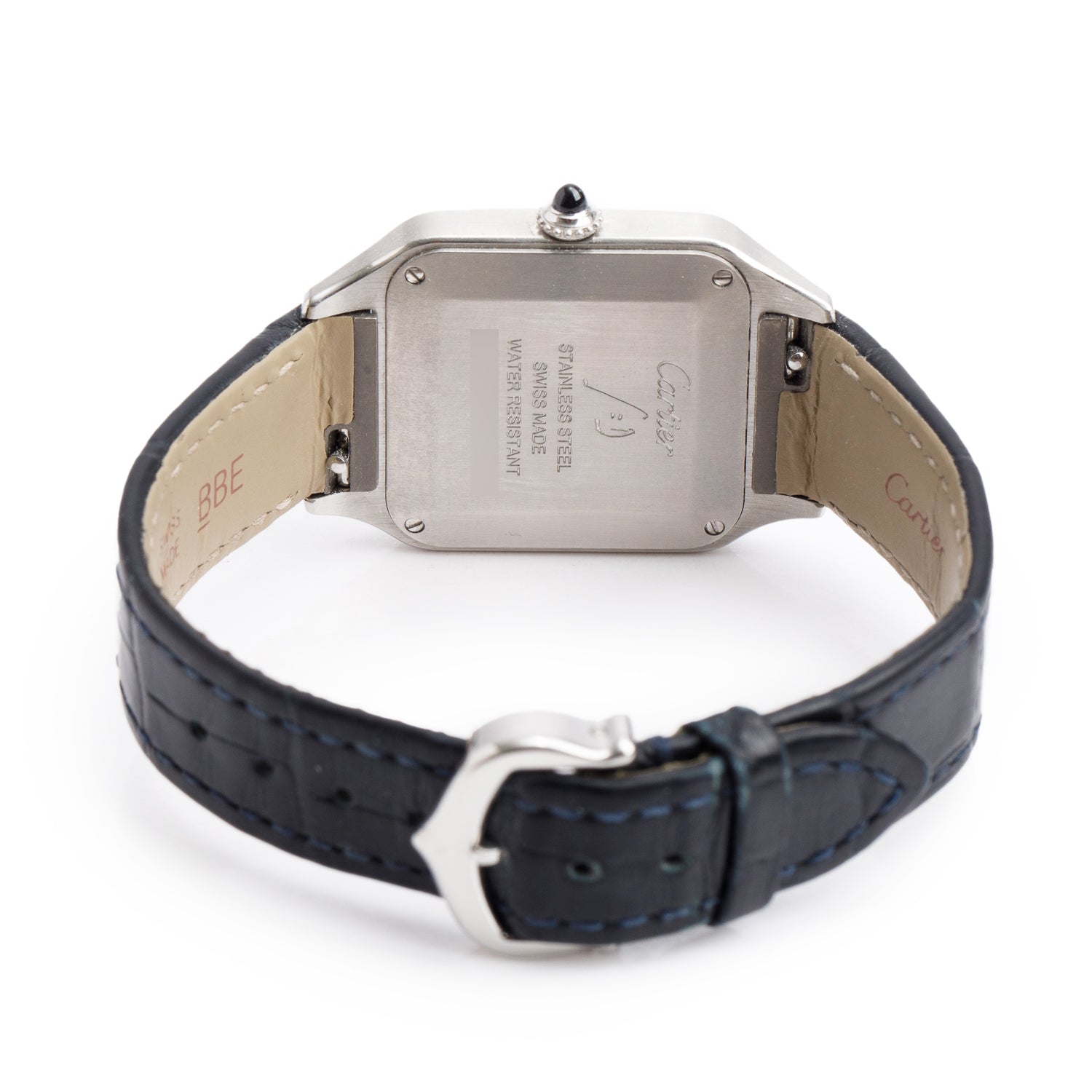 Cartier Stainless Steel Santos Dumont Watch, Silver Dial Small Model 4242 w/ Box & Papers