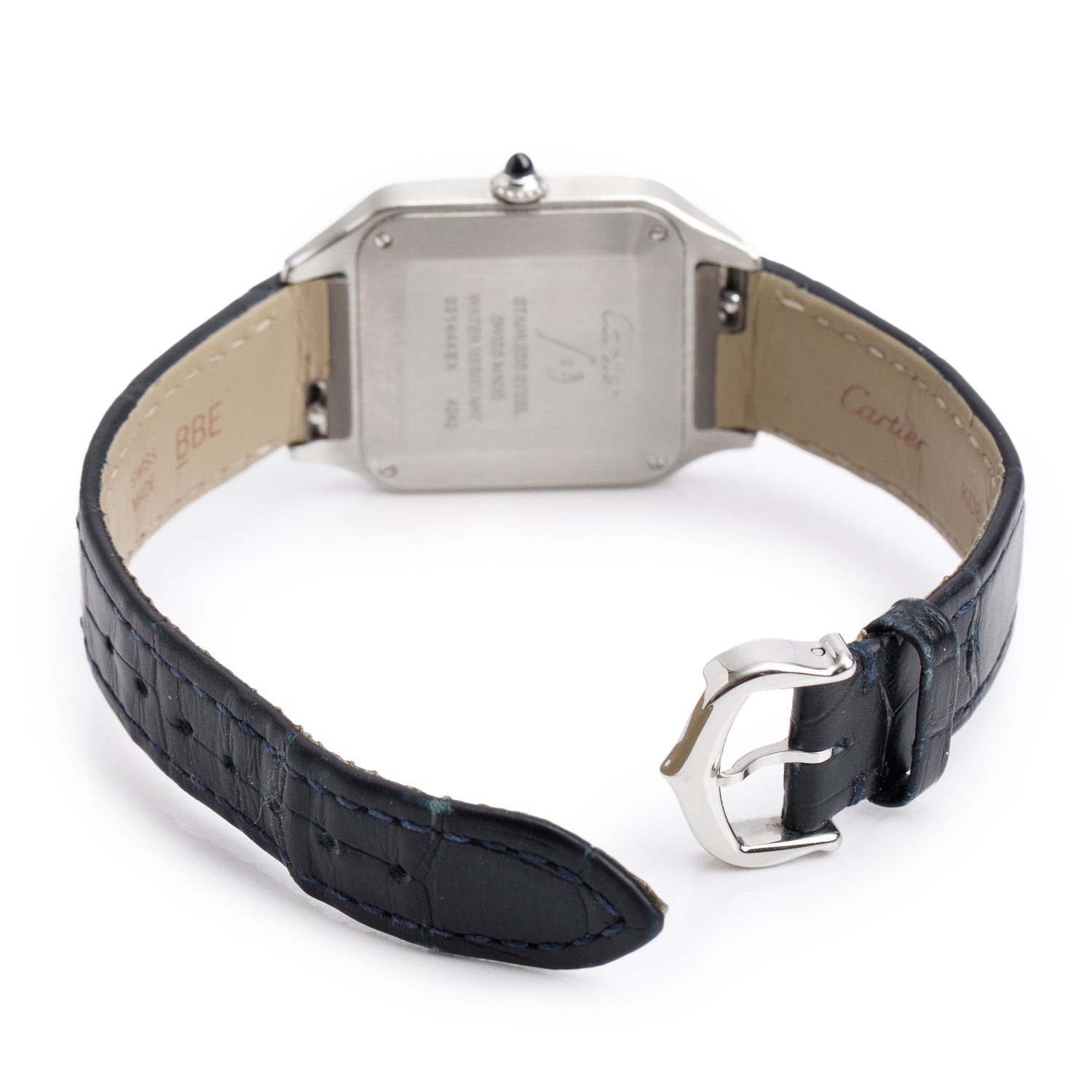 Cartier Stainless Steel Santos Dumont Watch, Silver Dial Small Model 4242 w/ Box & Papers