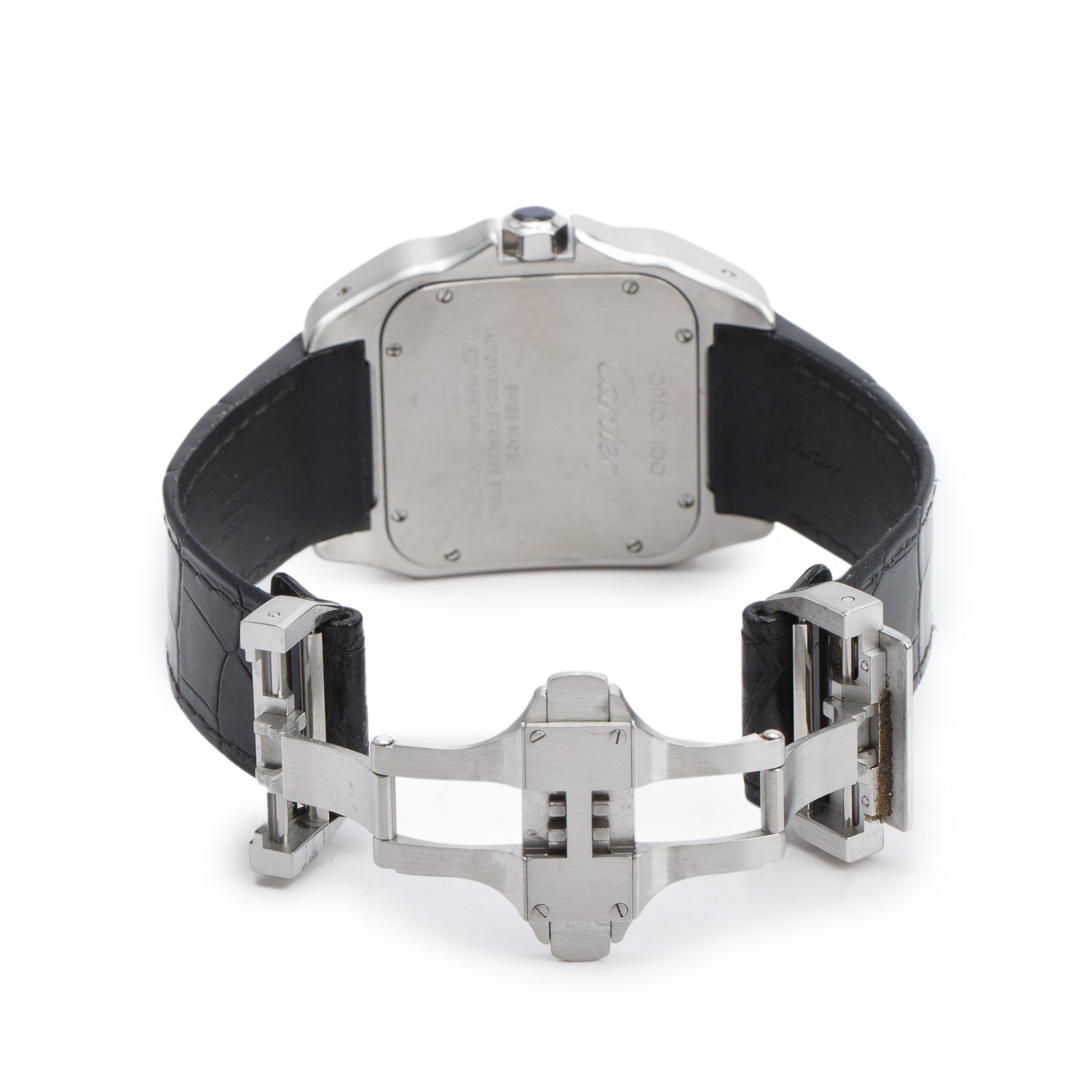 Cartier Stainless Steel Santos 100 XL Automatic Watch Silver Dial 2656 w/ Box