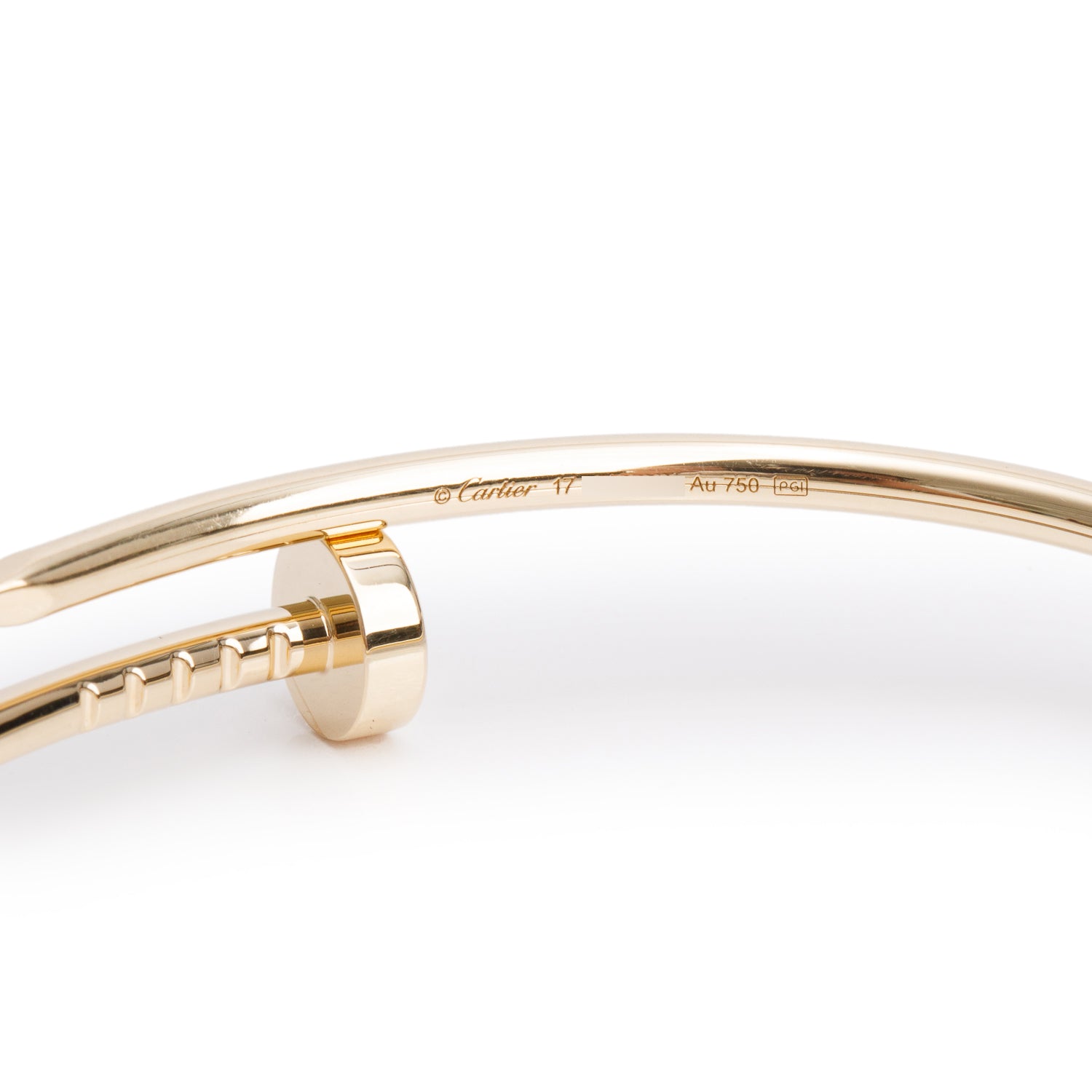 Cartier 2025 18k Yellow Gold Juste Un Clou Bracelet, Small Model Size 17 w/ Box & Certificate