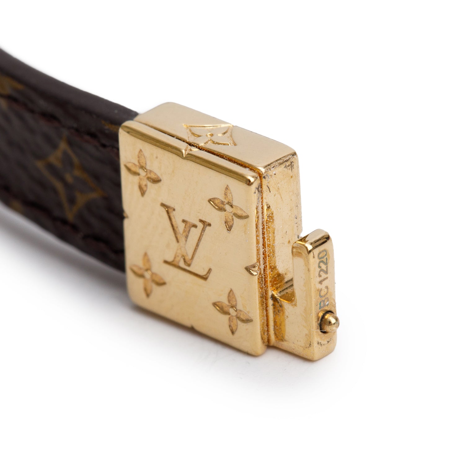 Louis Vuitton Monogram Black Leather LV Circle Reversible Bracelet w/ Box