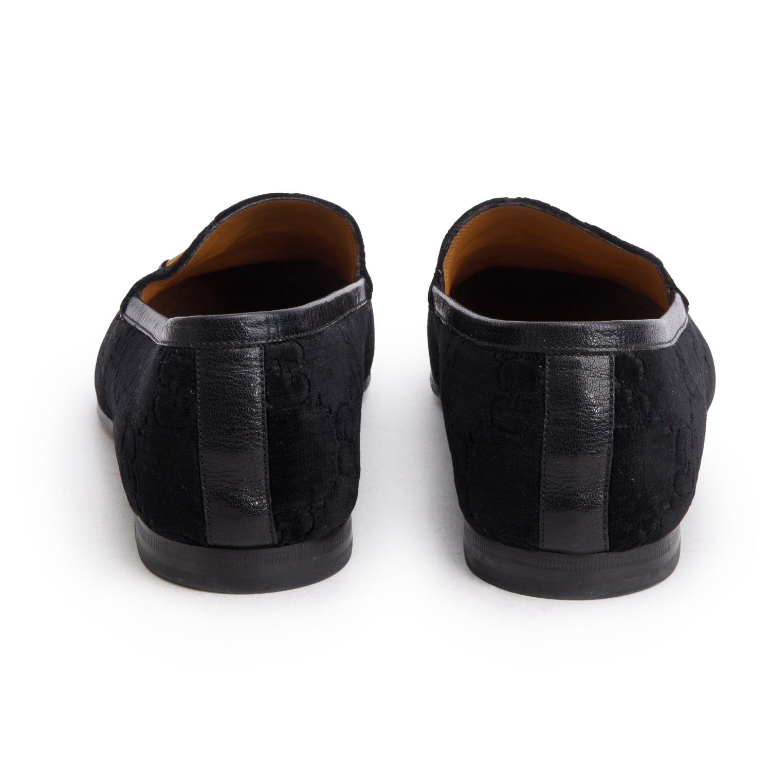 Gucci Black Velvet GG Monogram Horsebit Jordaan Loafers, Men's Size 9.5 w/ Box