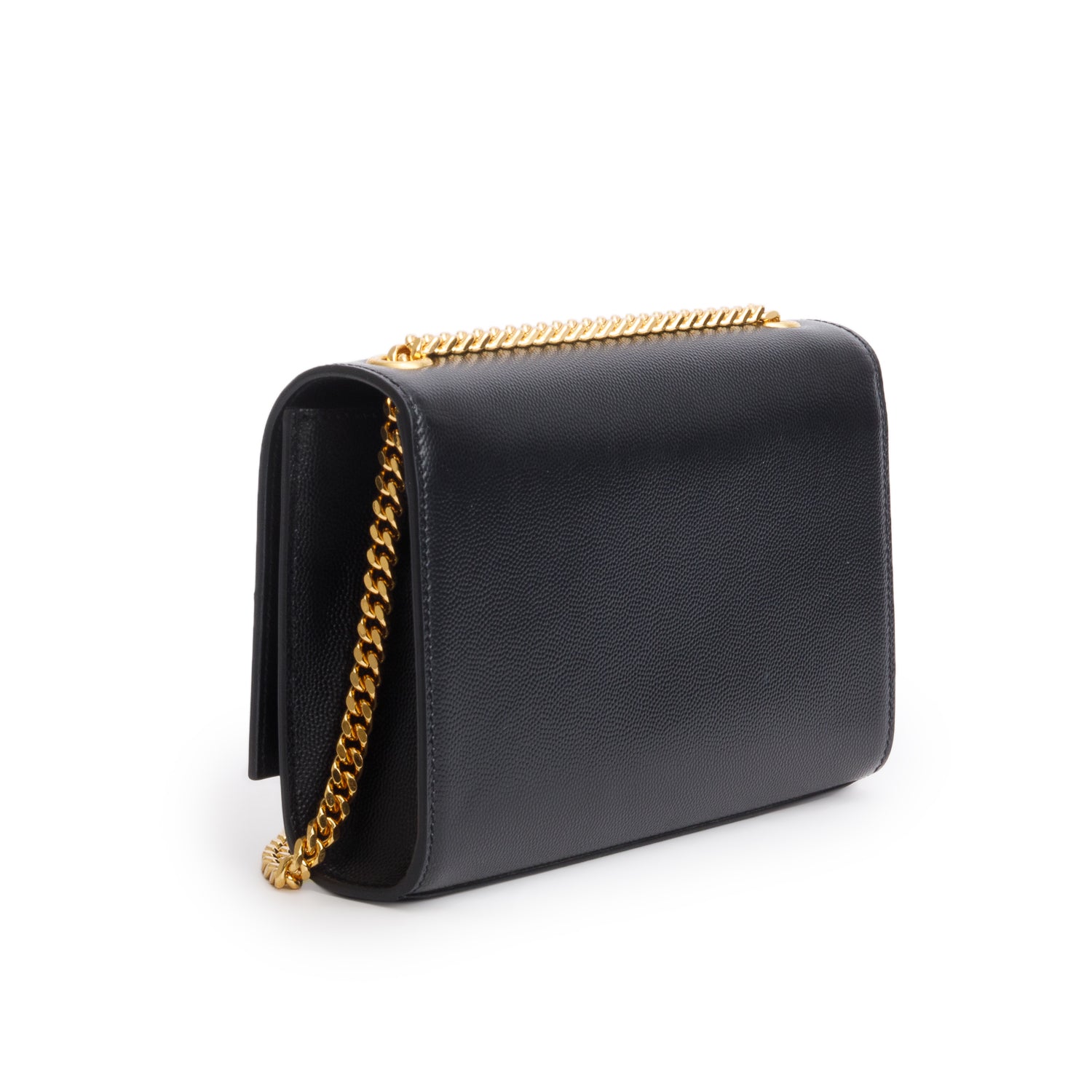 Saint Laurent 2023 Black Grain De Poudre Small Kate Chain Bag