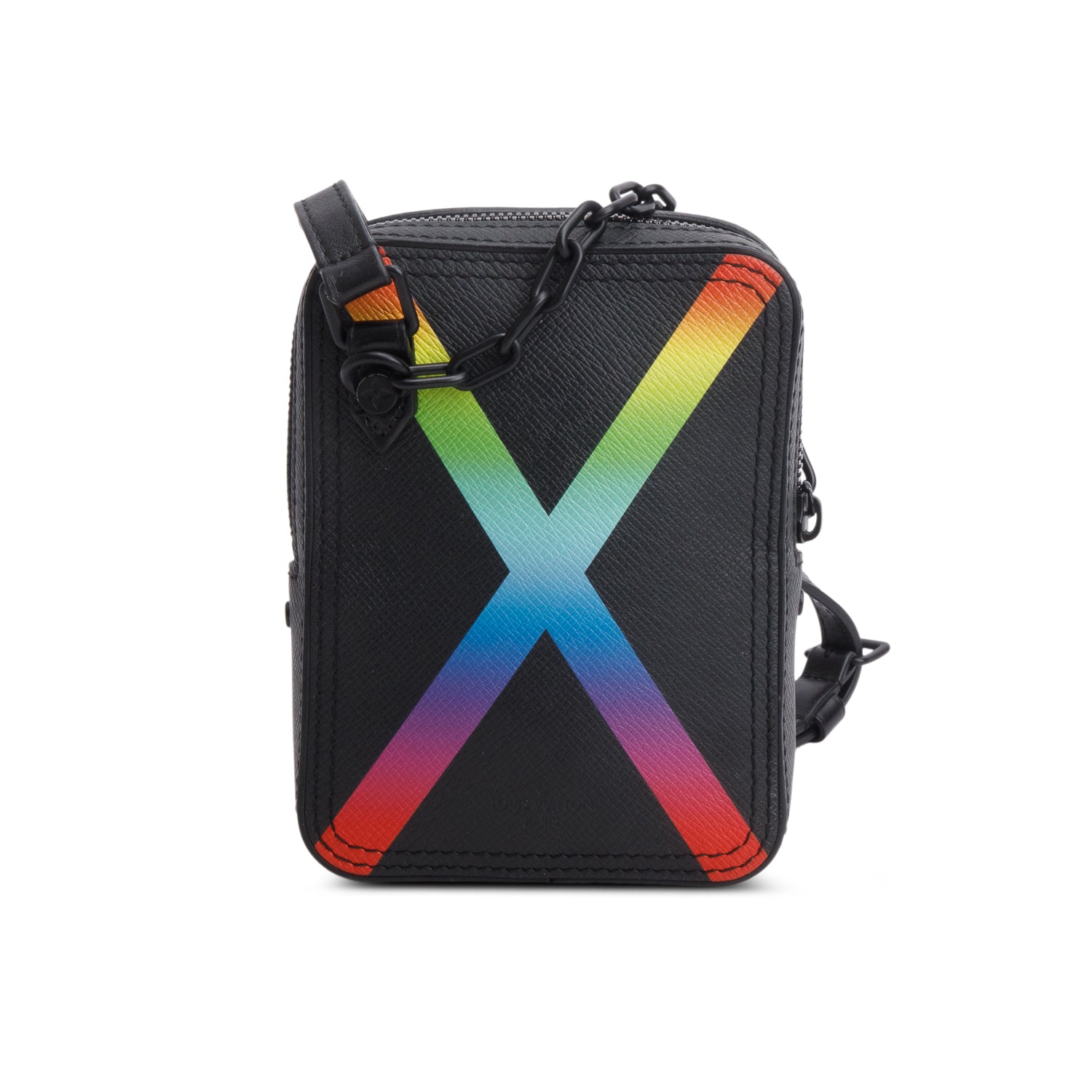 Louis Vuitton Black Taiga Leather Rainbow Danube