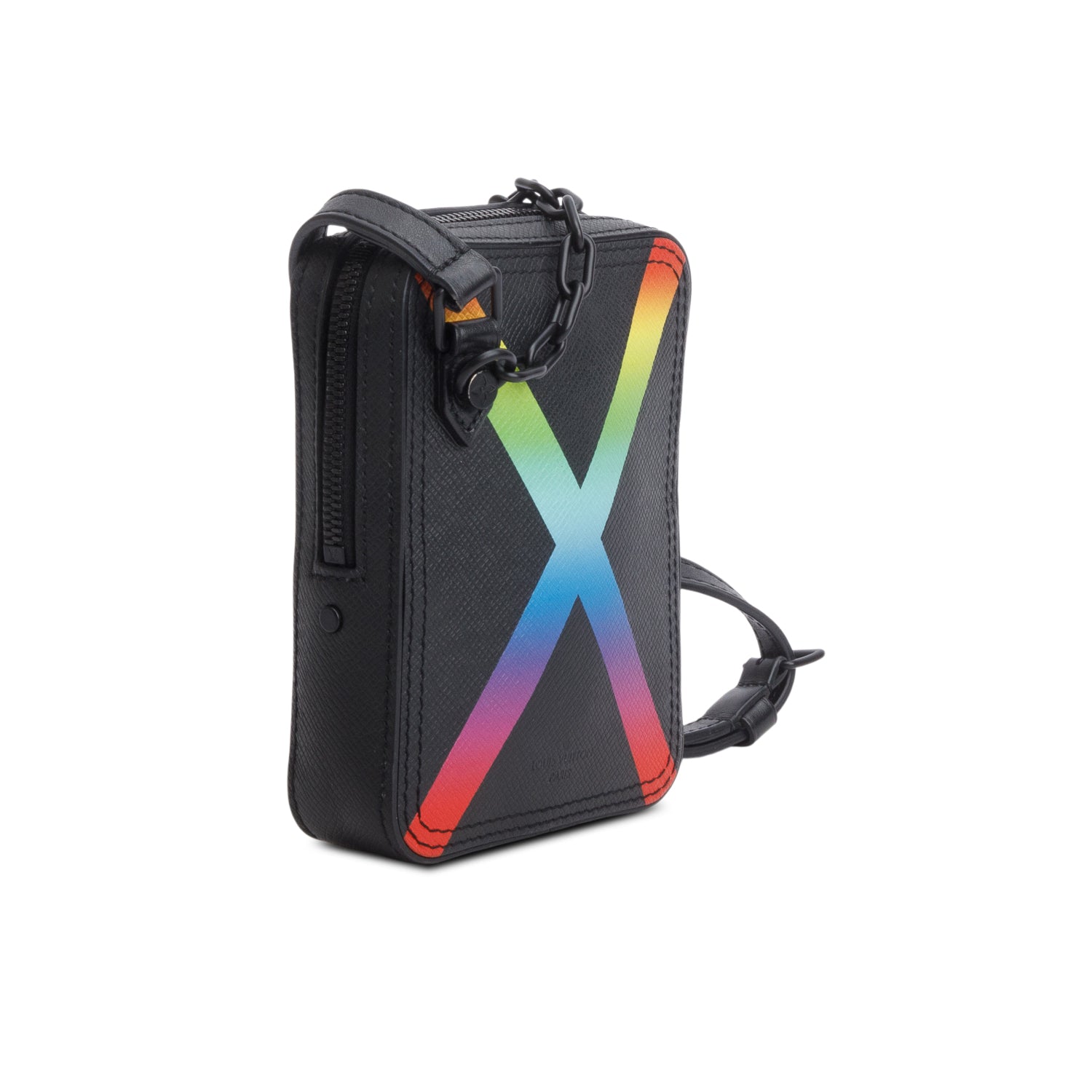 Louis Vuitton Black Taiga Leather Rainbow Danube