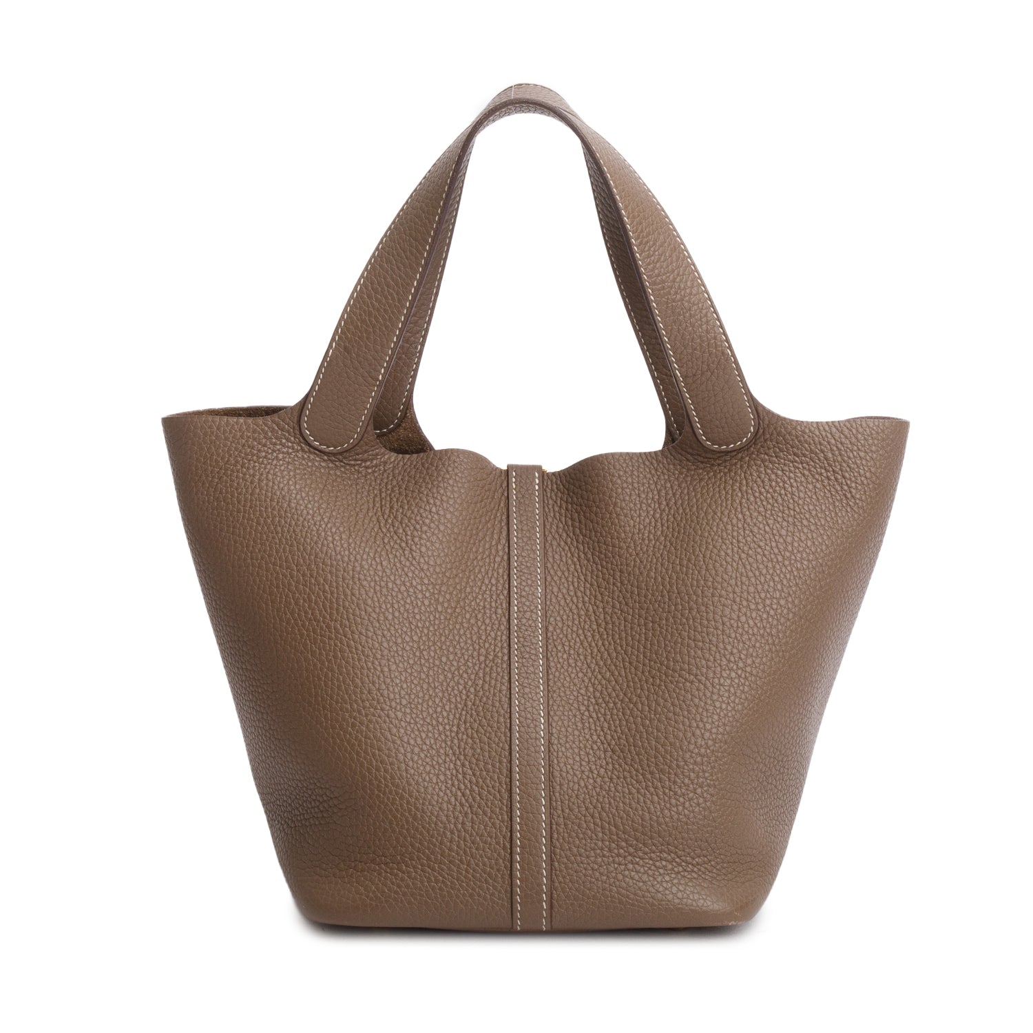 Hermes Etoupe Taurillon Clemence Picotin Lock 22 w/ Box