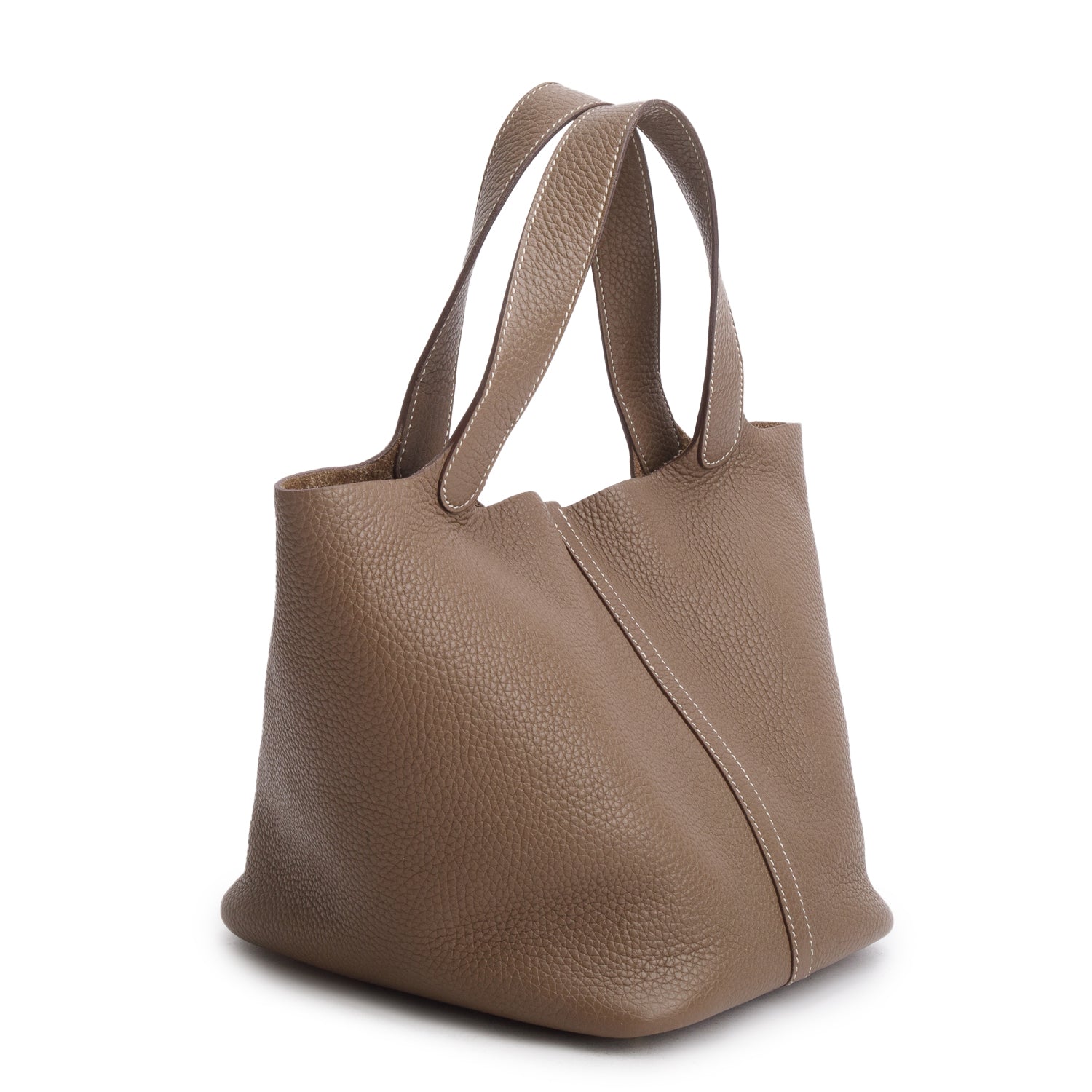 Hermes Etoupe Taurillon Clemence Picotin Lock 22 w/ Box
