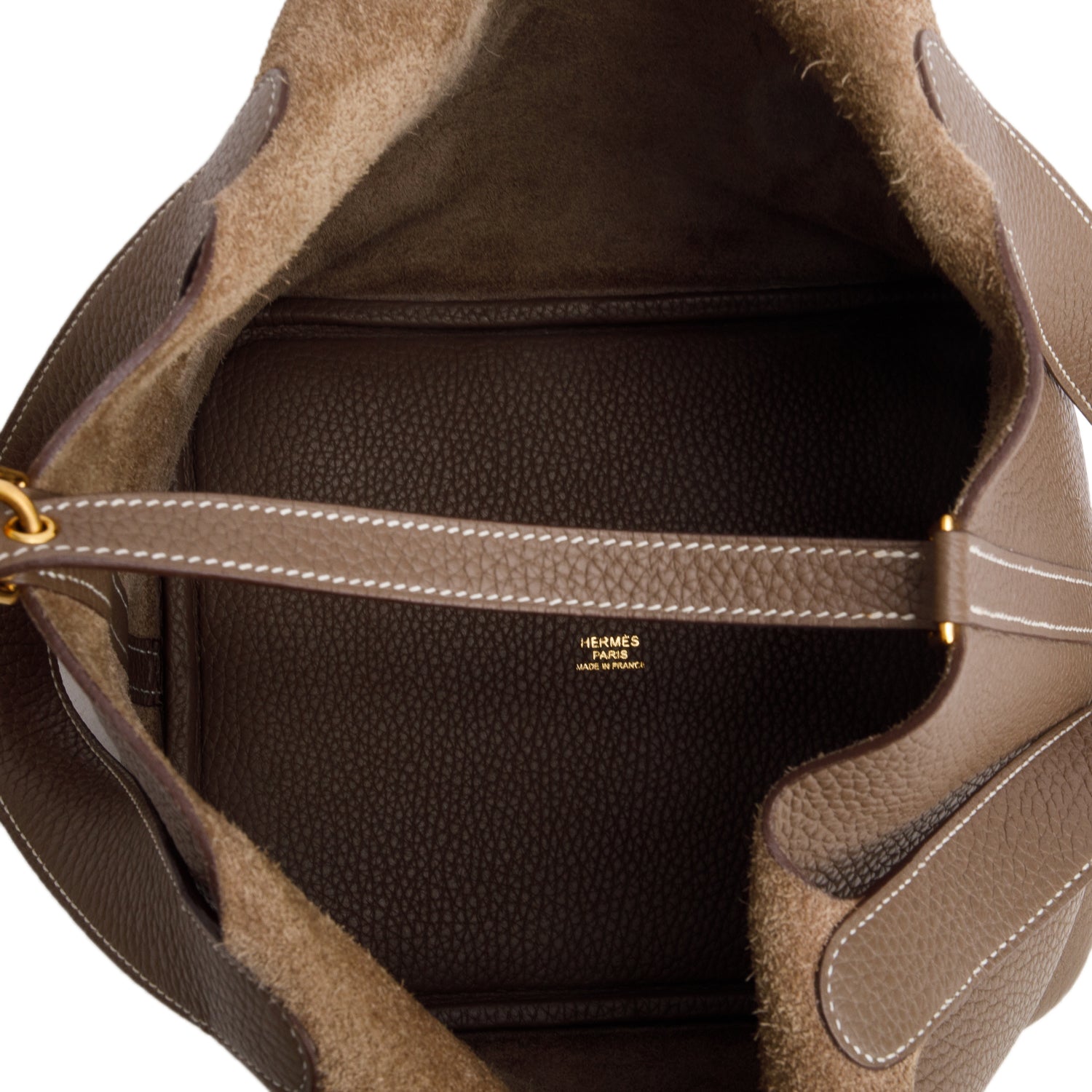 Hermes Etoupe Taurillon Clemence Picotin Lock 22 w/ Box