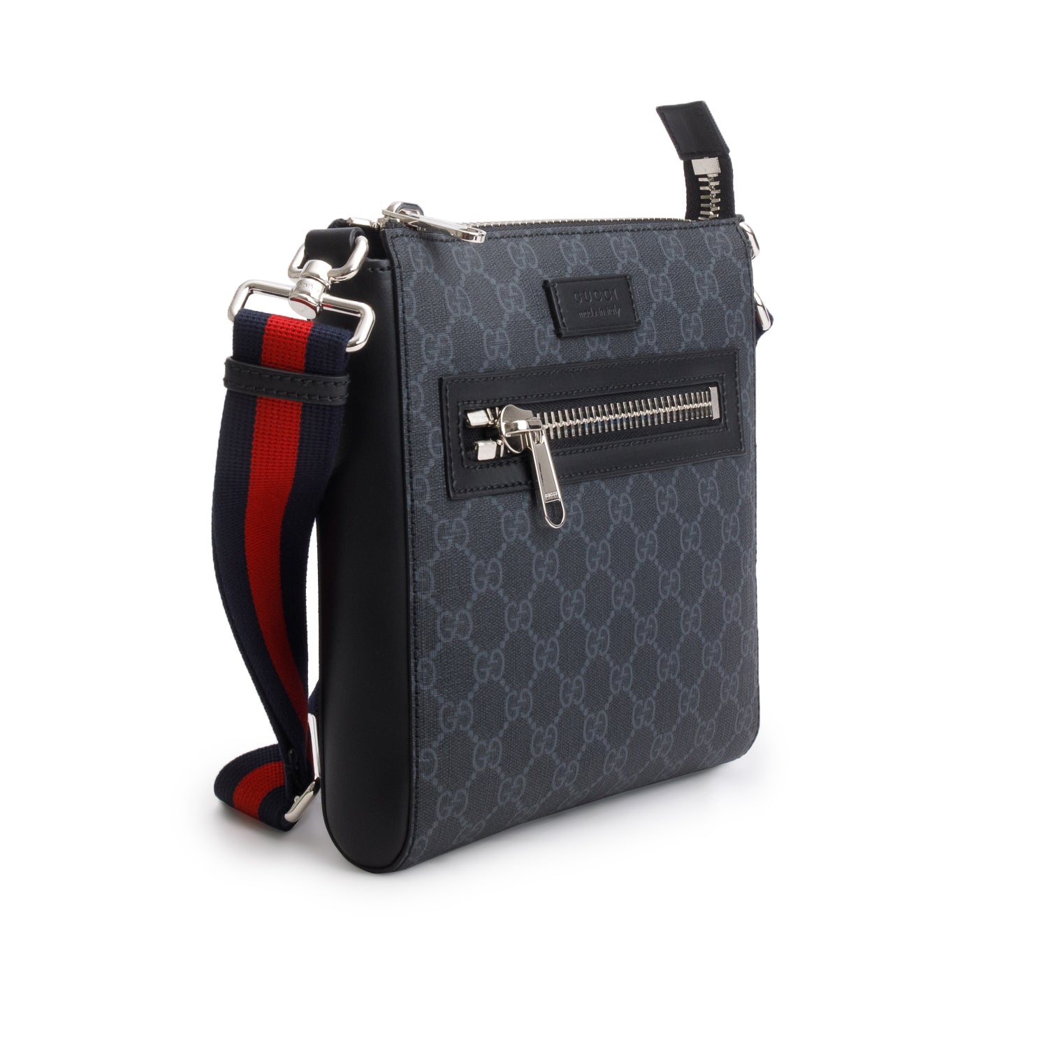 Gucci Black GG Supreme Small Messenger Bag w/ Box