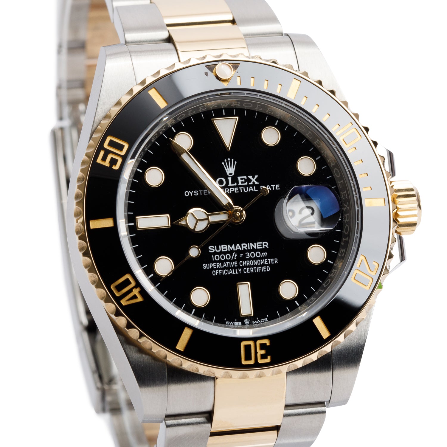 Rolex 2023 Stainless Steel & 18k Yellow Gold Submariner Date 41 MM Automatic Watch Black Dial 126613LN w/ Box & Papers