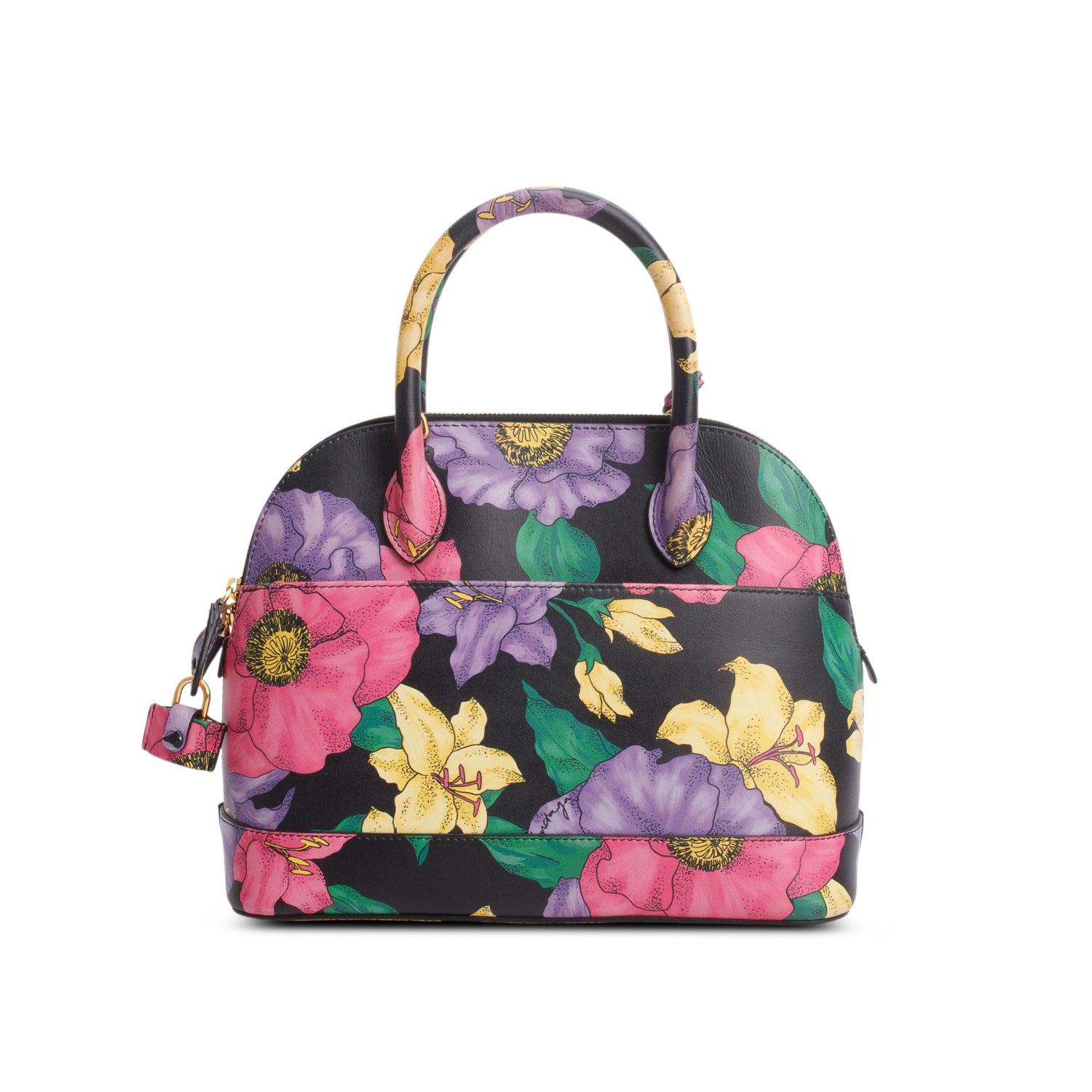Balenciaga Multicolor Smooth Calfskin Lush Floral Print S Ville Top Handle Bag w/ Strap
