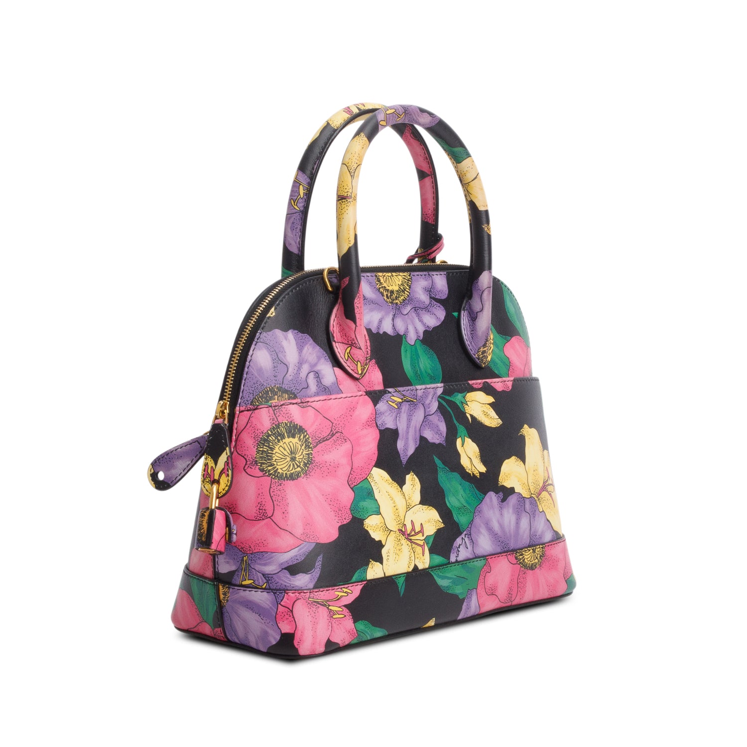Balenciaga Multicolor Smooth Calfskin Lush Floral Print S Ville Top Handle Bag w/ Strap