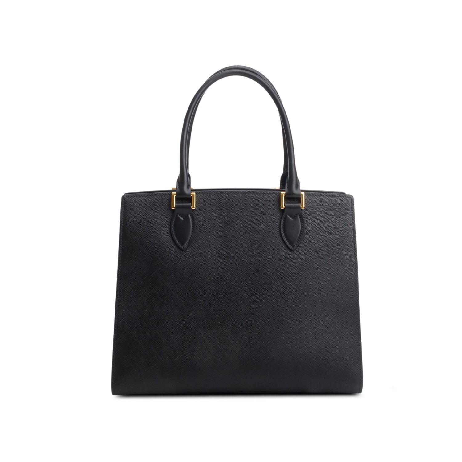 Prada Black Saffiano Cuir Medium Top Handle Tote w/ Strap