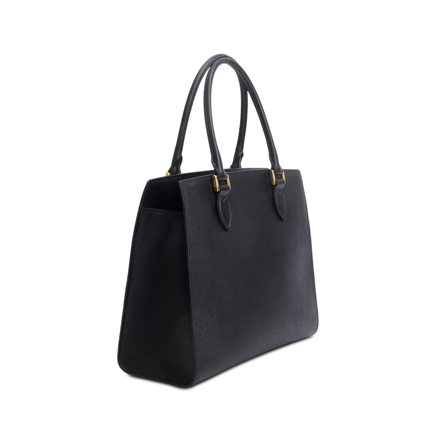 Prada Black Saffiano Cuir Medium Top Handle Tote w/ Strap