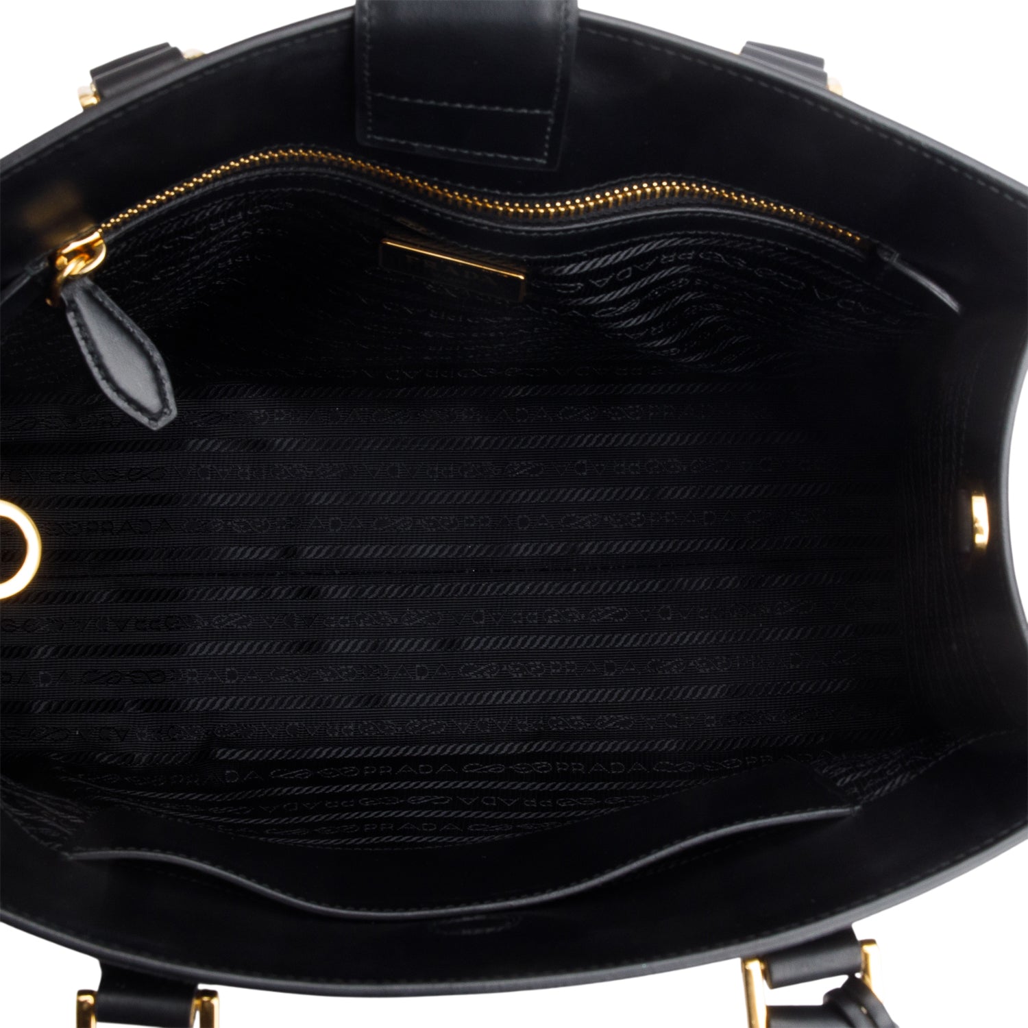 Prada Black Saffiano Cuir Medium Top Handle Tote w/ Strap