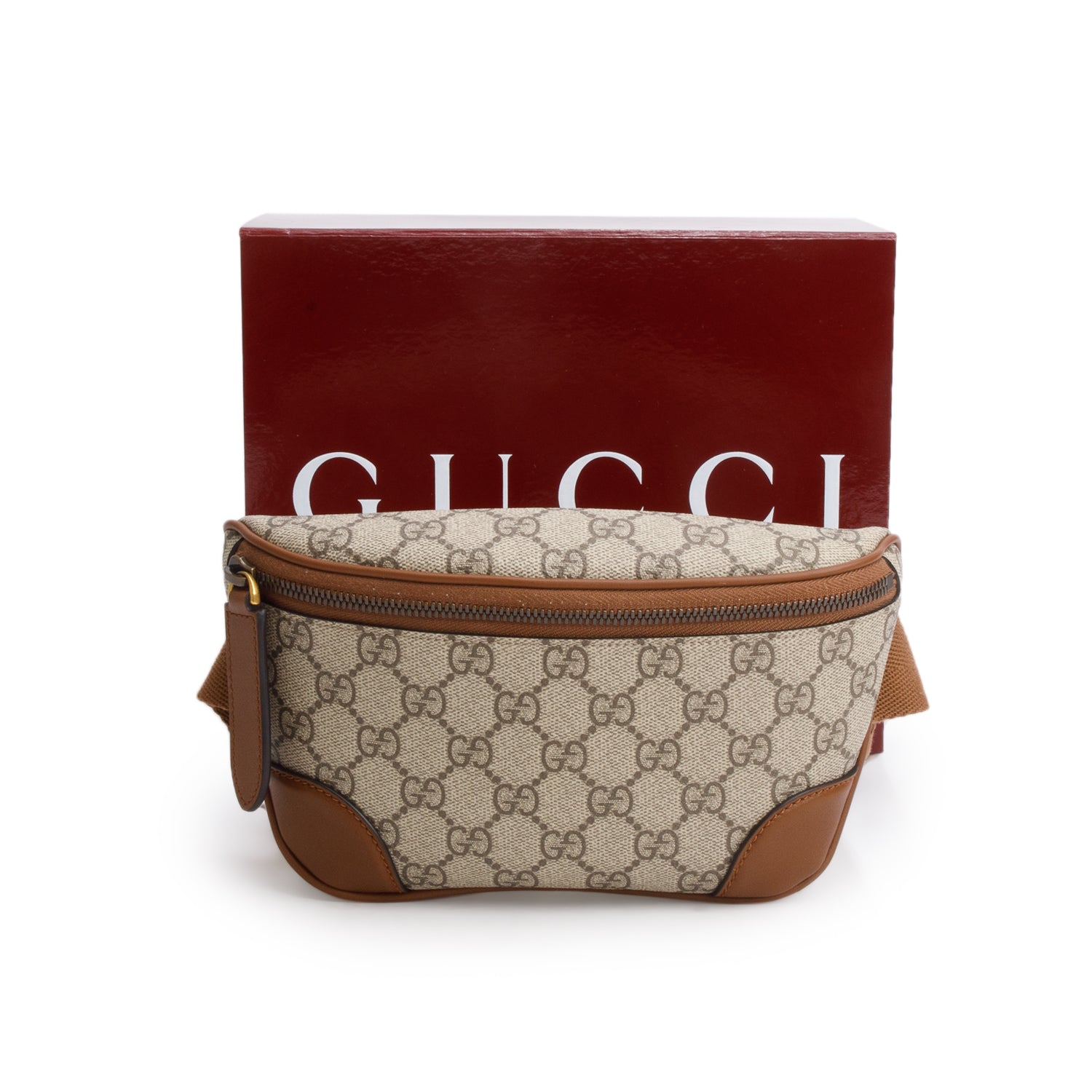 Gucci GG Supreme Monogram Emblem Belt Bag w/ Box