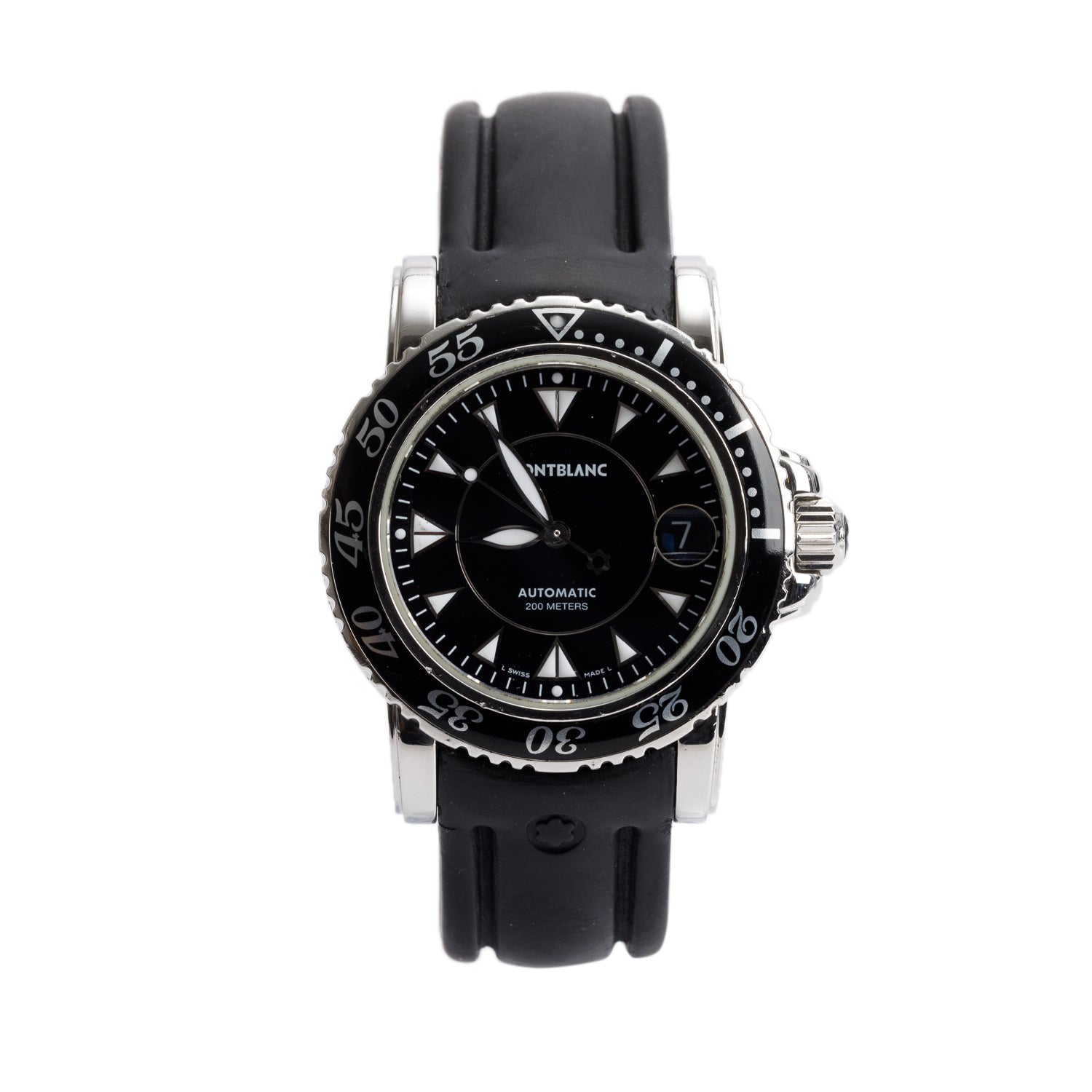 Montblanc Stainless Steel Meisterstuck Sport 38 MM Automatic Watch Black Dial 7035