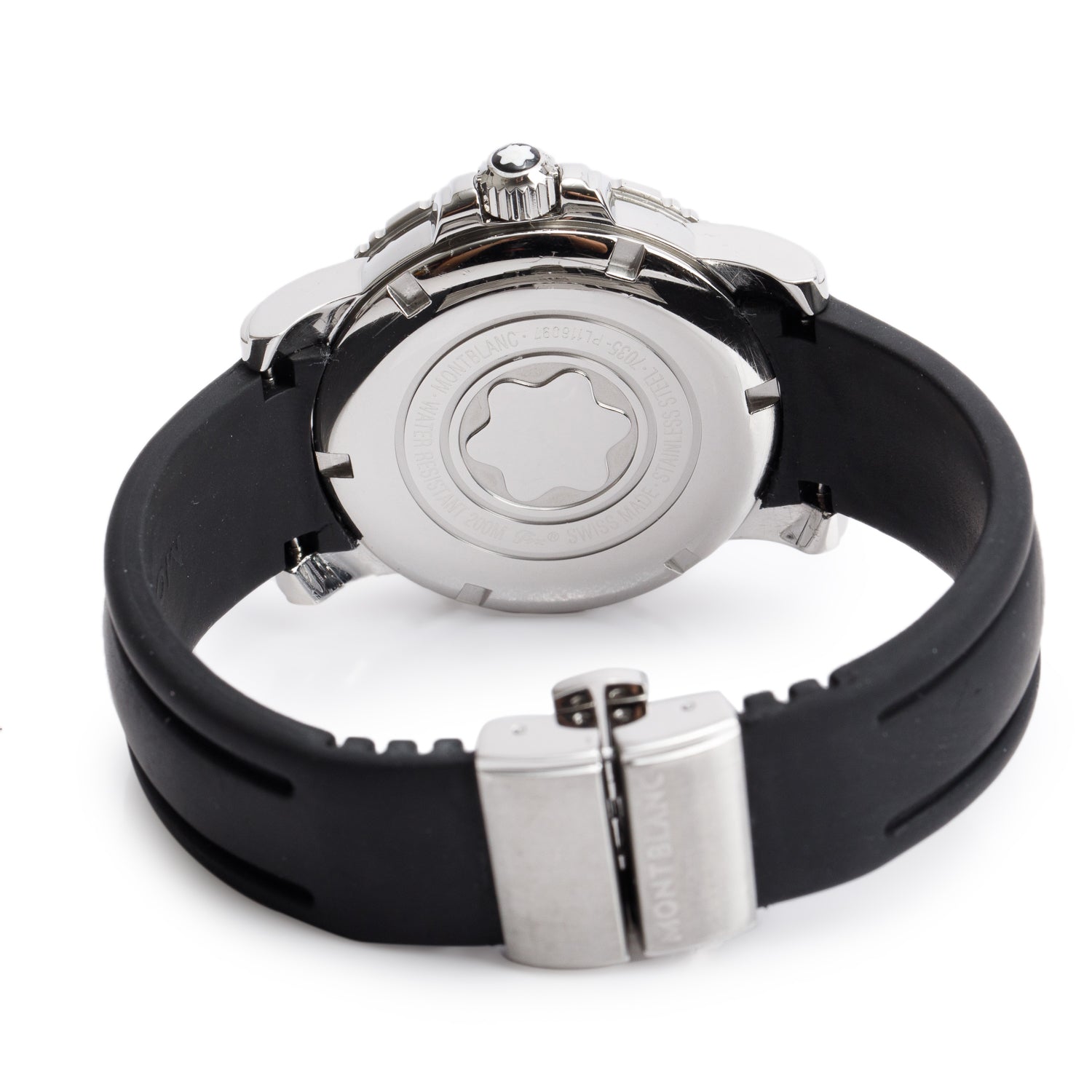 Montblanc Stainless Steel Meisterstuck Sport 38 MM Automatic Watch Black Dial 7035