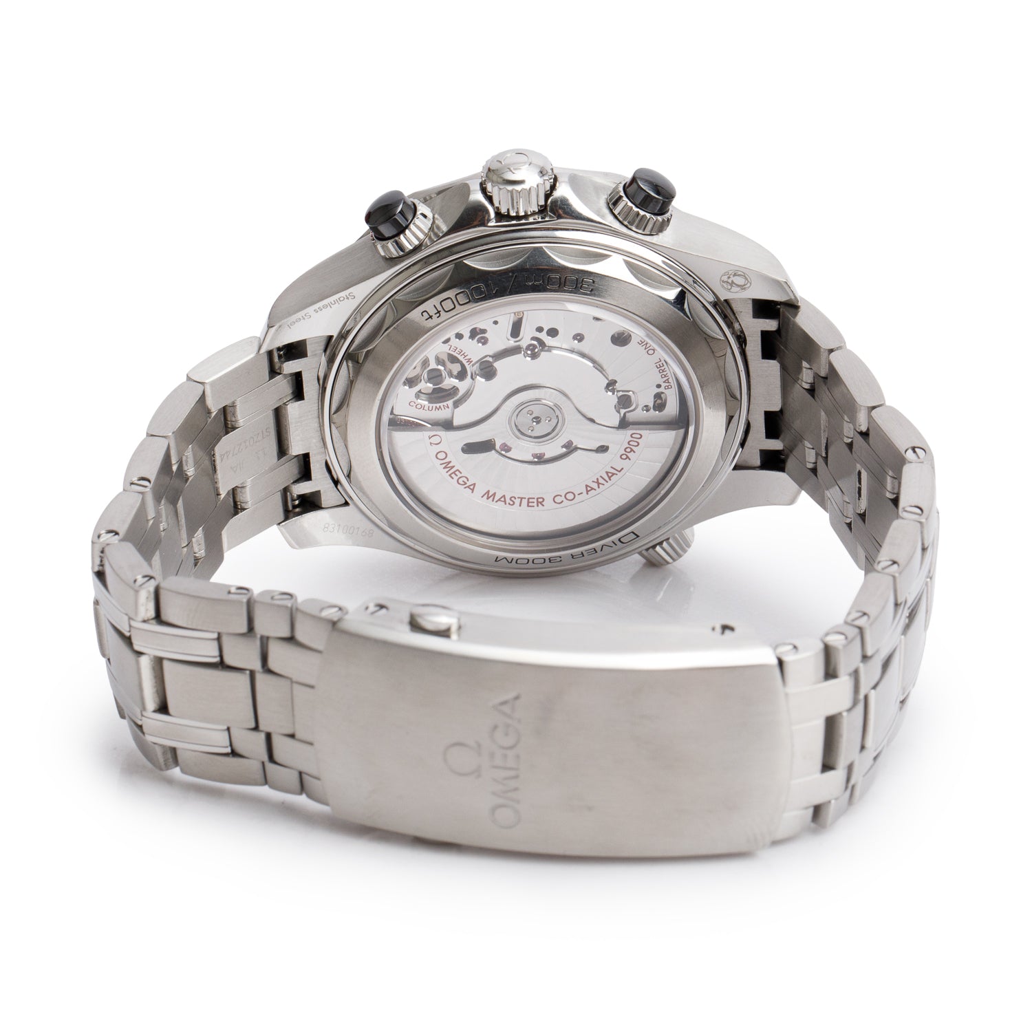 Omega 2021 Stainless Steel Seamaster Diver 300M 44 MM Automatic Chronograph Watch Black Dial w/ Box & Papers