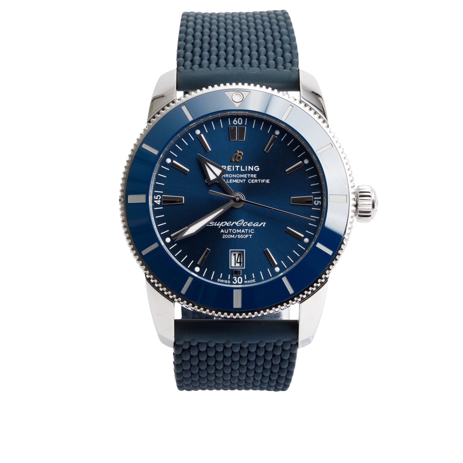 Breitling Stainless Steel Superocean Heritage B20 46 MM Automatic Watch Blue Dial AB2020 w/ Box & Papers