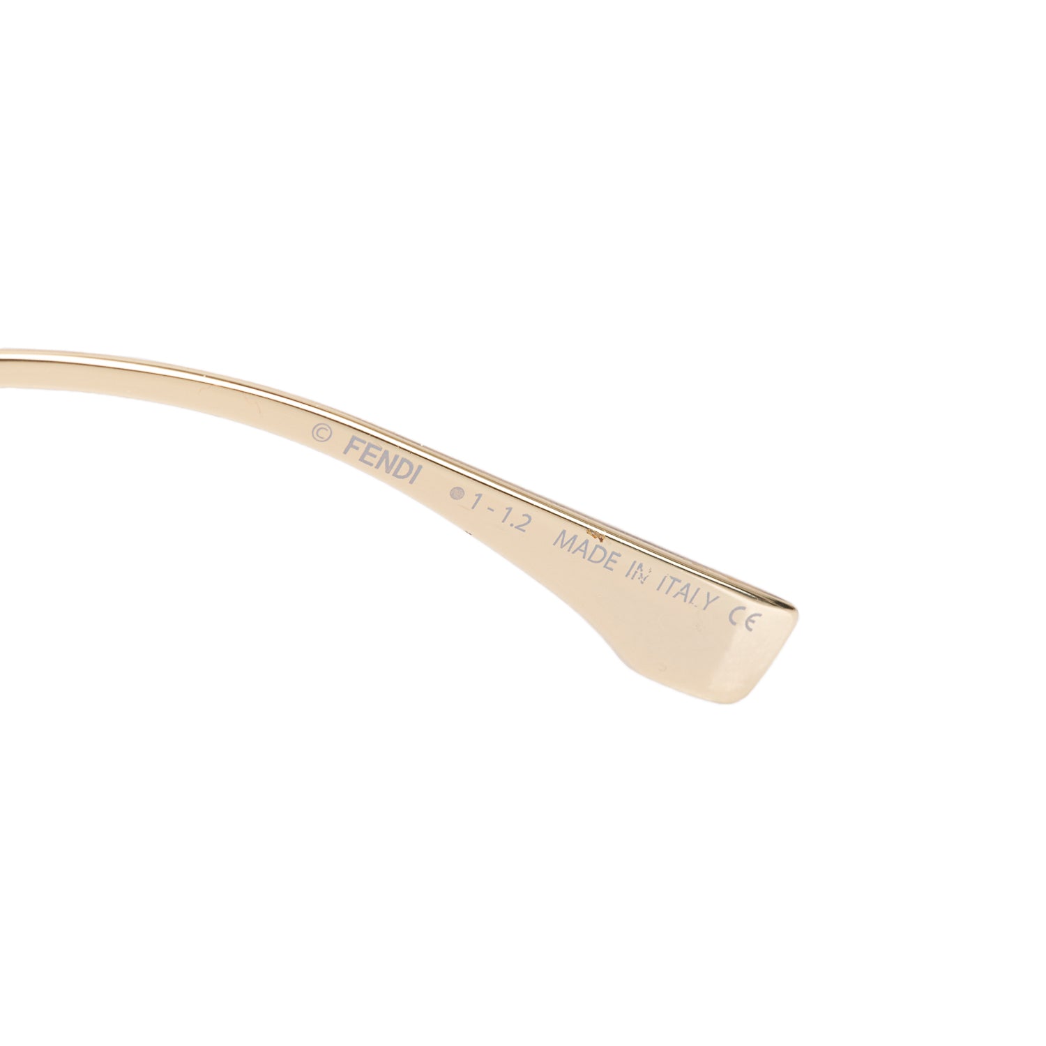 Fendi FE40051U Gold Metal Disco Geometric Shield Sunglasses w/ Pouch & Authenticity Card