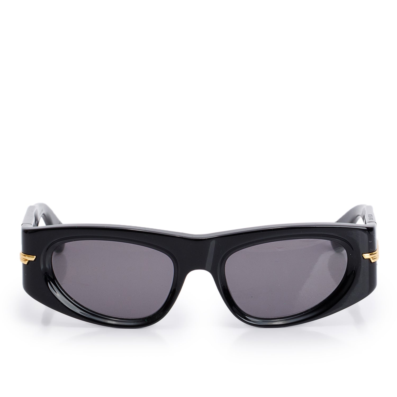 Bottega Veneta BV1144S Black Acetate Oval Sunglasses w/ Case