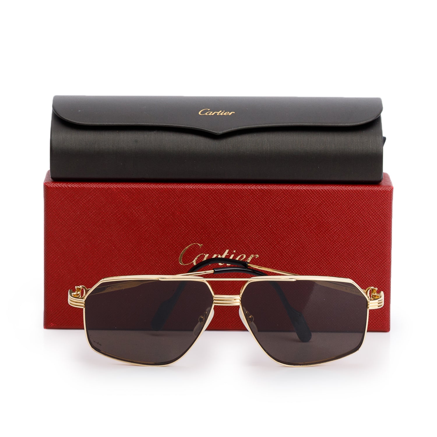 Cartier CT0270S Gold-Tone Metal Premiere de Cartier Sunglasses w/ Box & Case