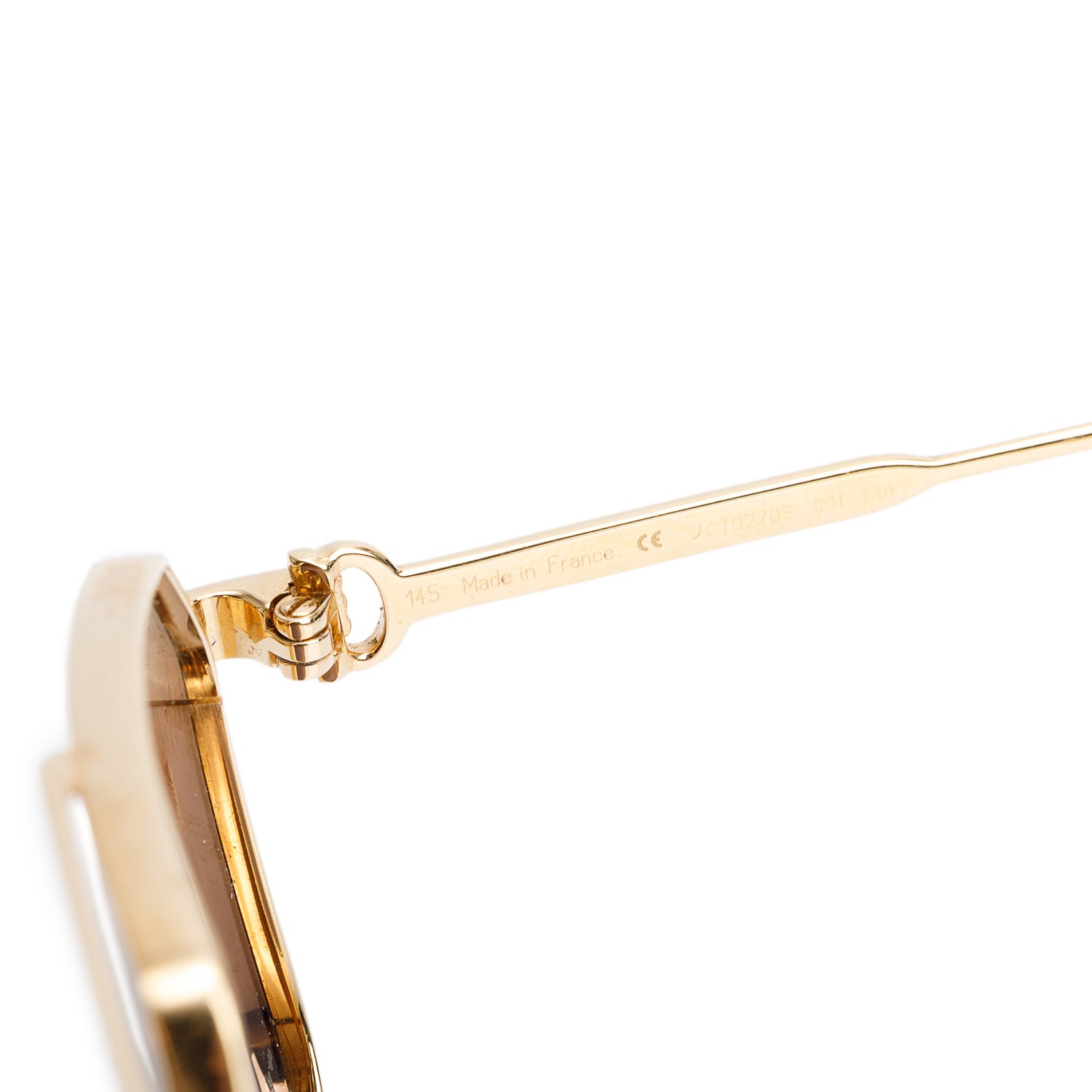 Cartier CT0270S Gold-Tone Metal Premiere de Cartier Sunglasses w/ Box & Case