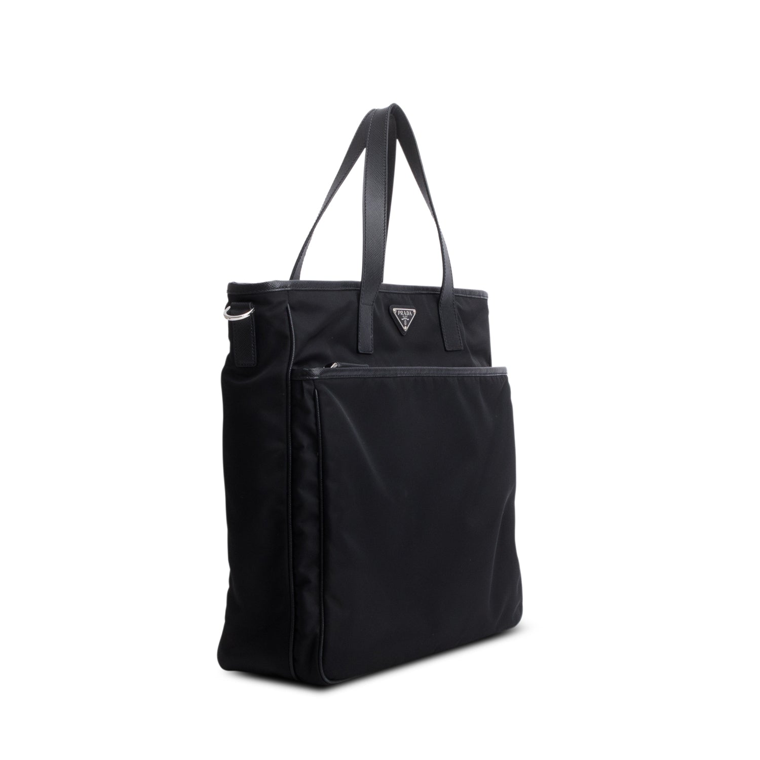 Prada Black Tessuto Nylon Saffiano Tote w/ Strap