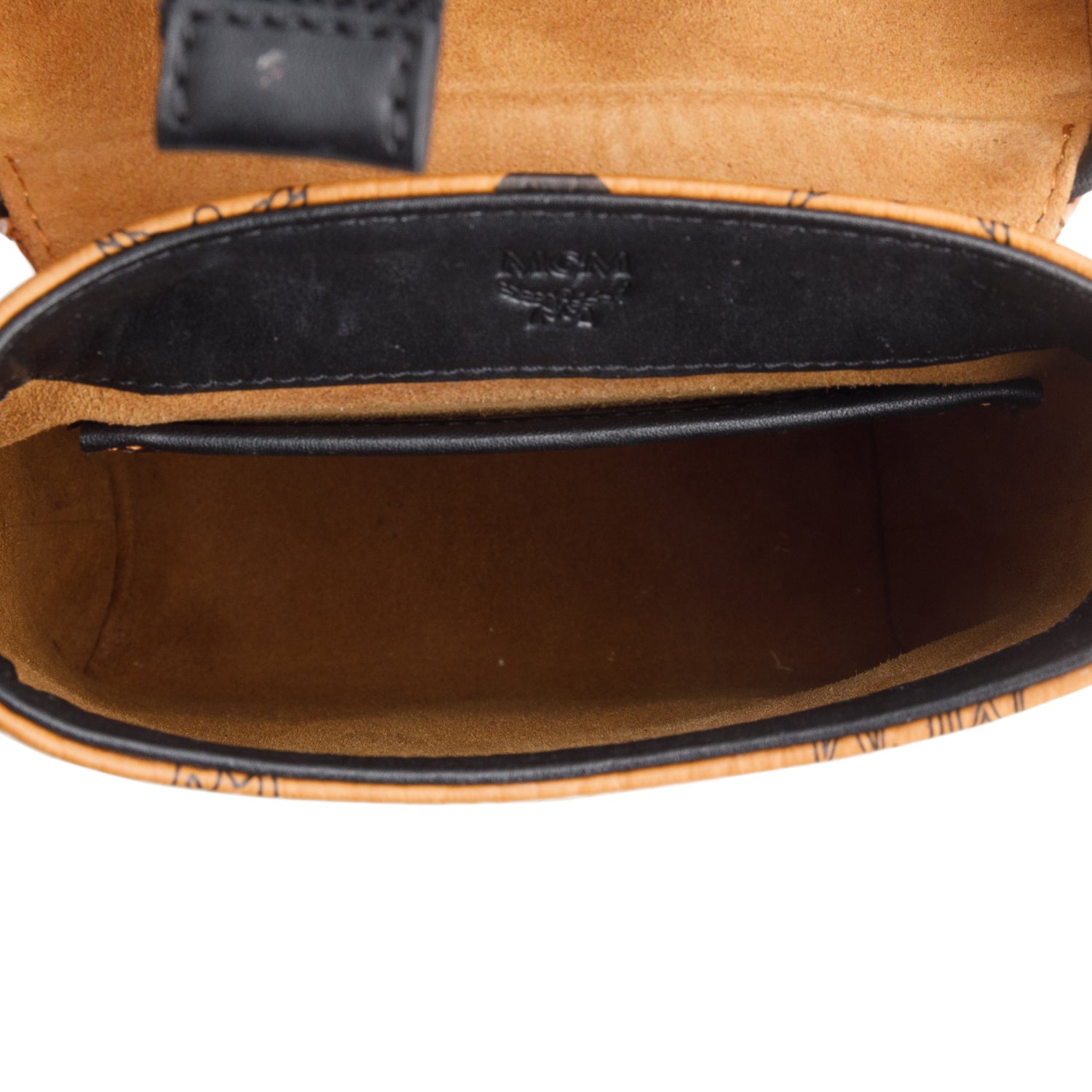 MCM Brown Visetos Portuna Heritage Logo Small Crossbody Bag