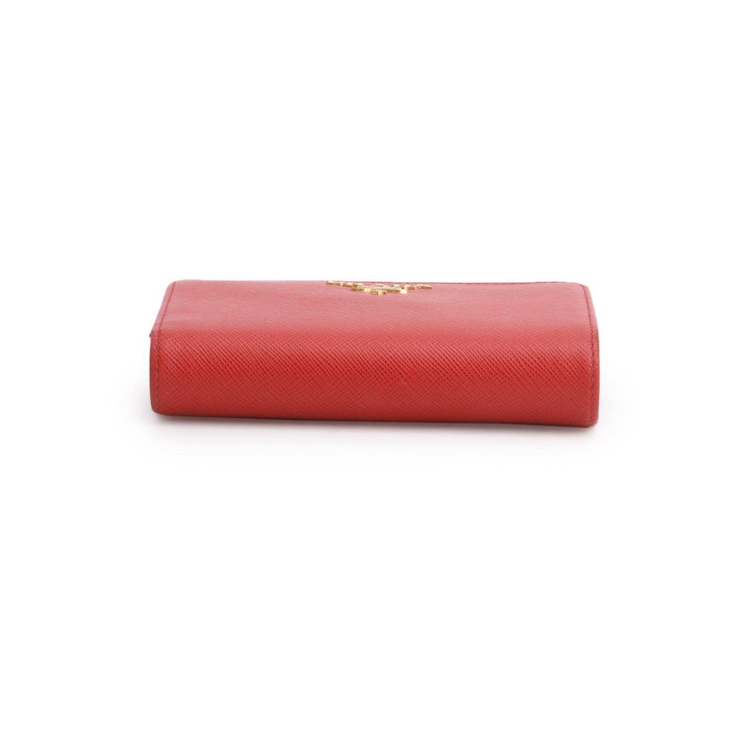 Prada 2023 Red Saffiano Compact Zip Around Wallet w/ Box & Authenticity Card