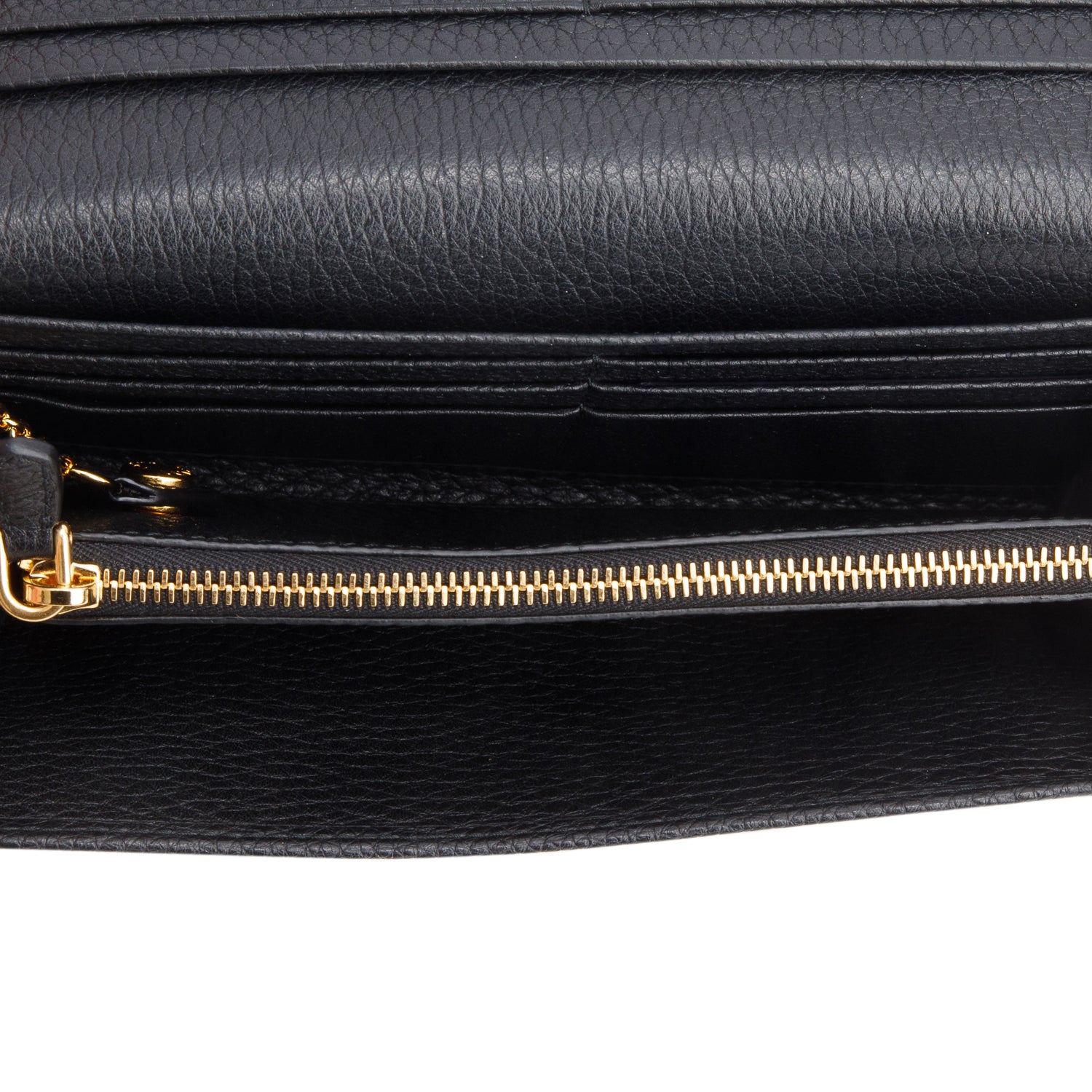 Prada Black Vitello Daino Continental Wallet w/ Box & Card Holder