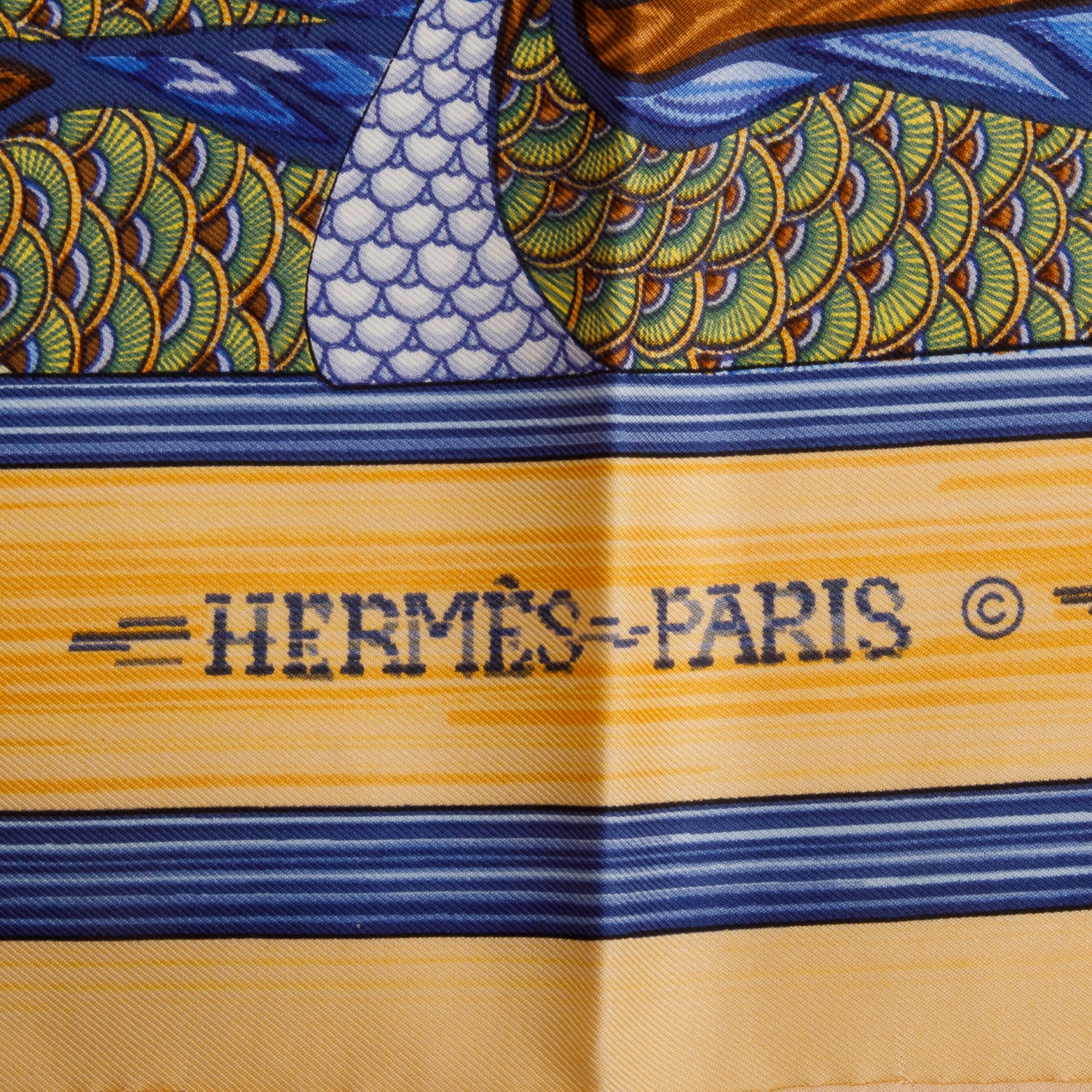 Hermes Orange & Multicolor 'La Mare Aux Canards' Silk Scarf 90