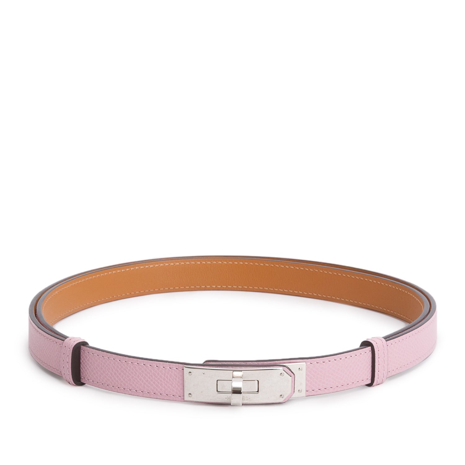 Hermes 2025 Mauve Sylvestre Veau Epsom Kelly 18 Belt w/ Box