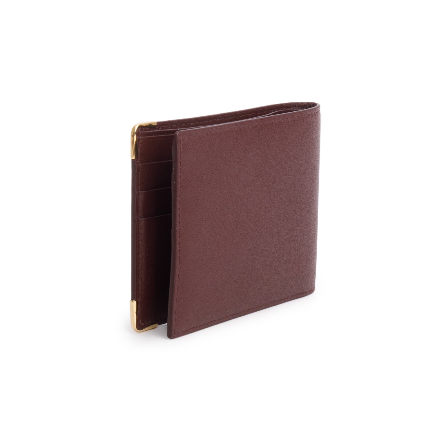Cartier Burgundy Calfskin Monogram Must Wallet w/ Box